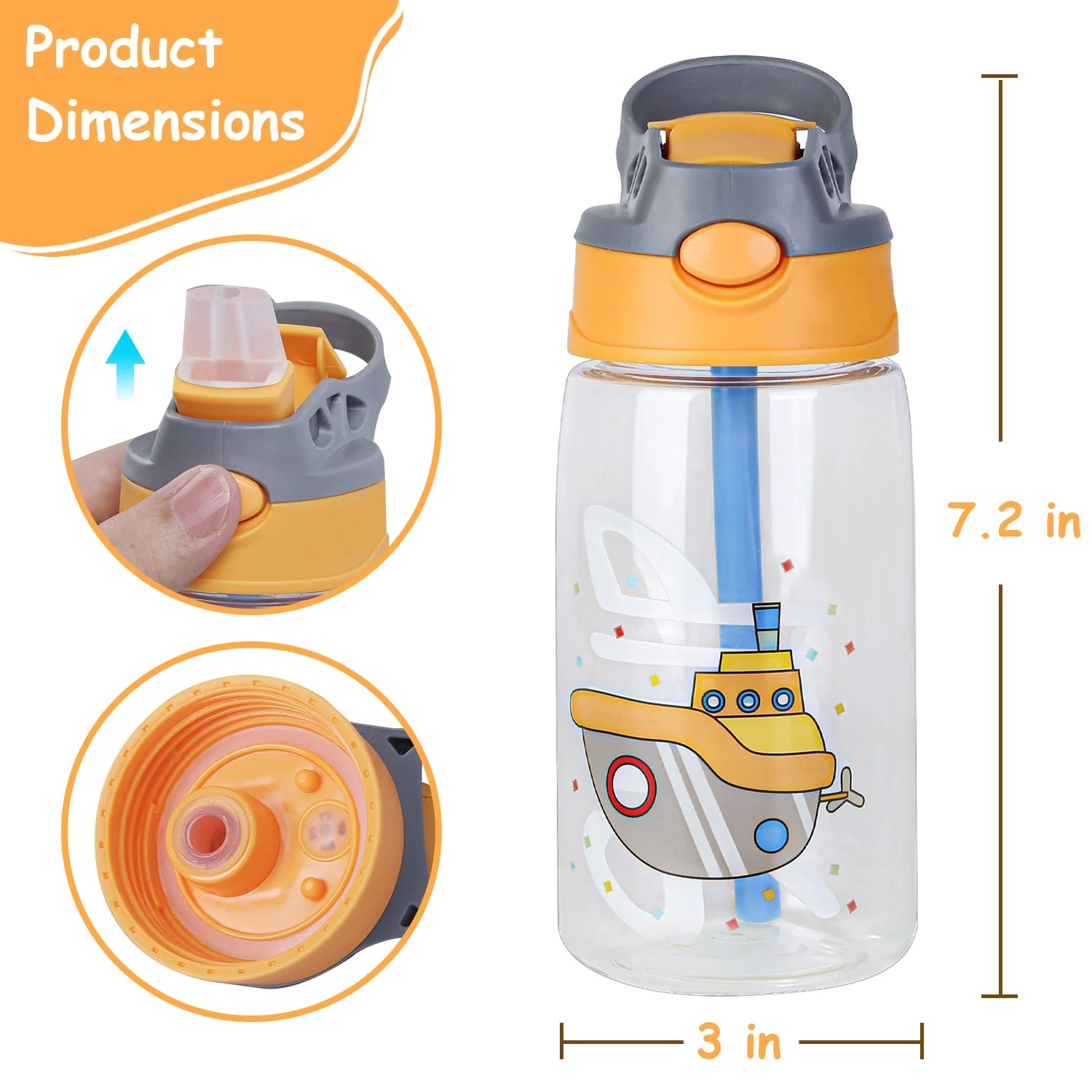 GBruno 16.2Oz Leak-proof Kids Water Bottle - Image 4