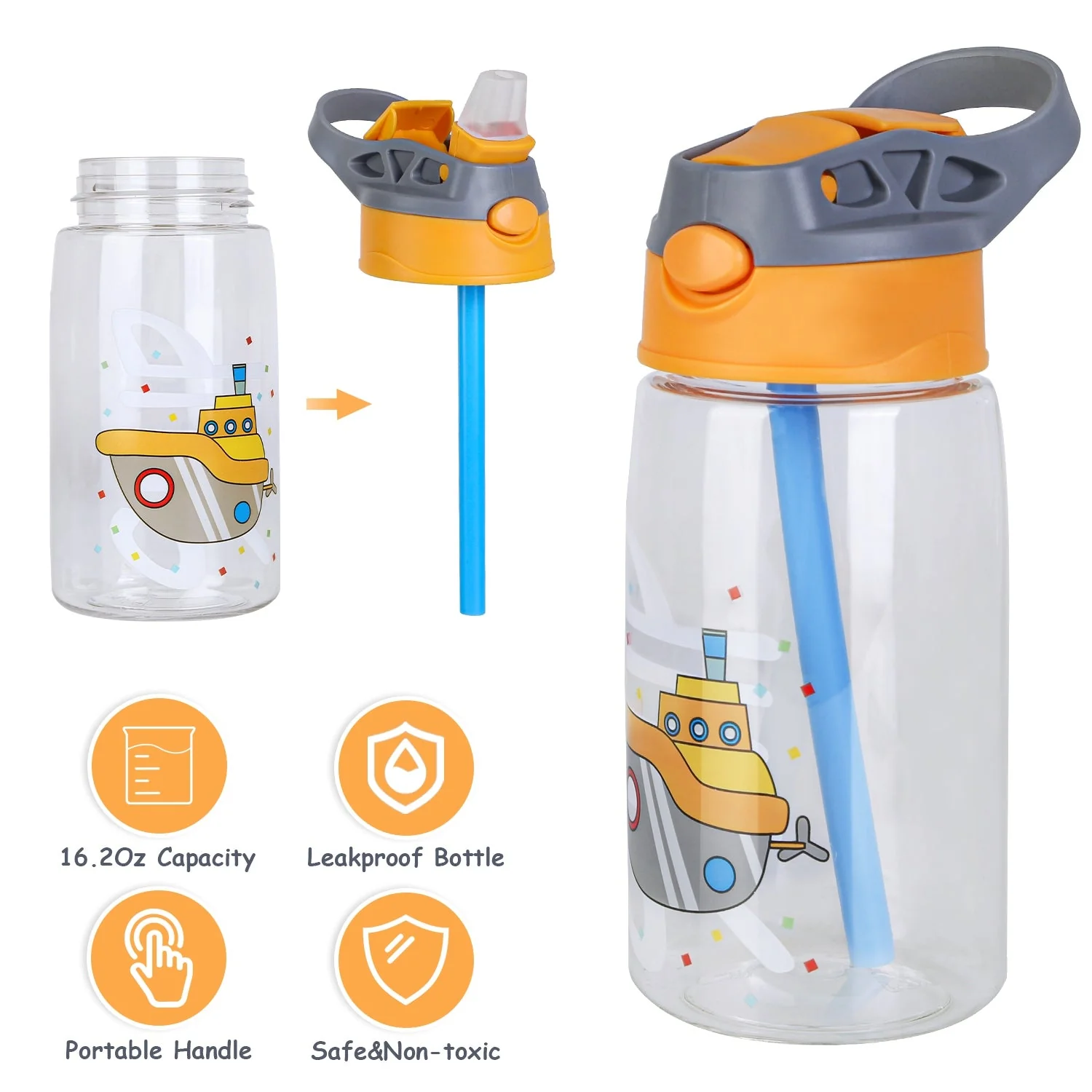 GBruno 16.2Oz Leak-proof Kids Water Bottle - Image 4