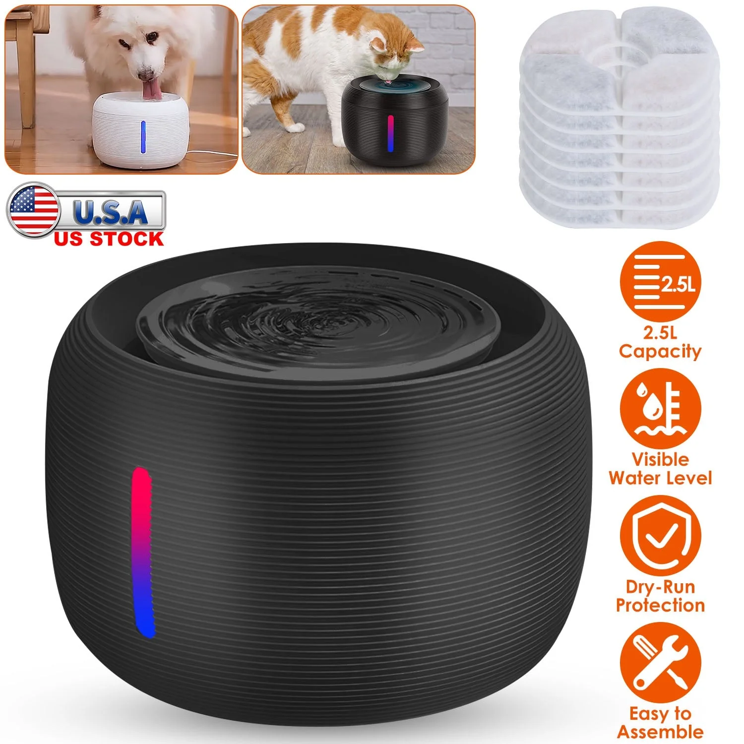 GBruno 2.5L 84.54OZ Pet Water Fountain - Image 3