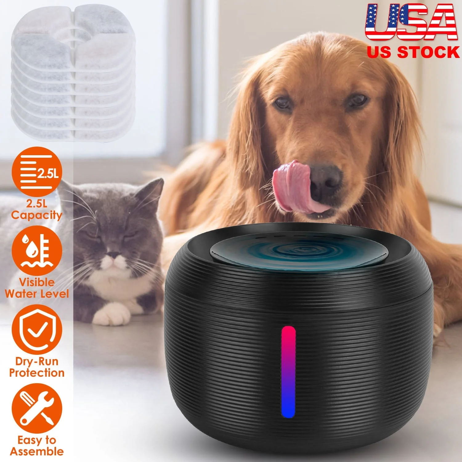 GBruno 2.5L 84.54OZ Pet Water Fountain - Image 5