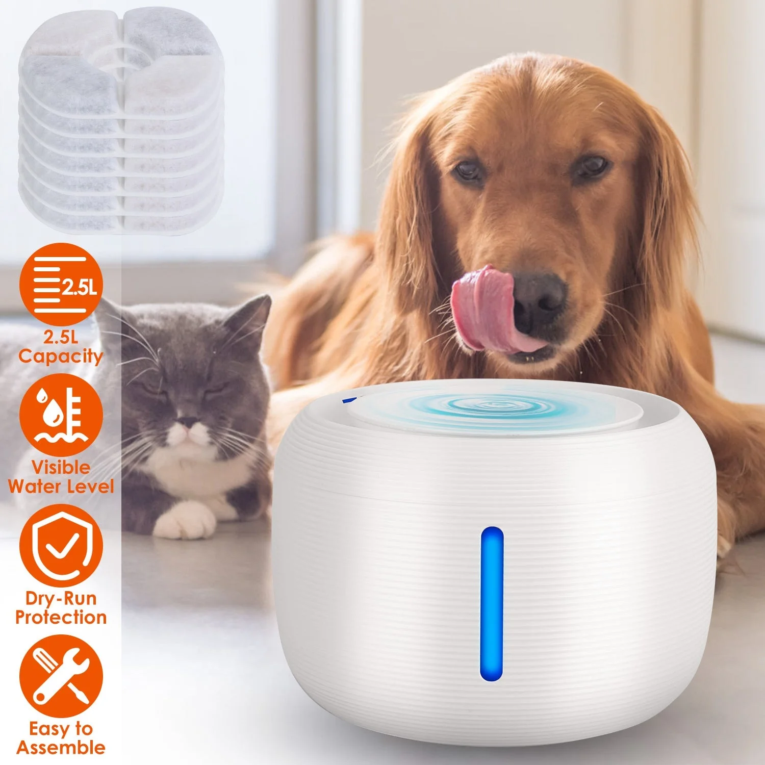 GBruno 2.5L 84.54OZ Pet Water Fountain - Image 4