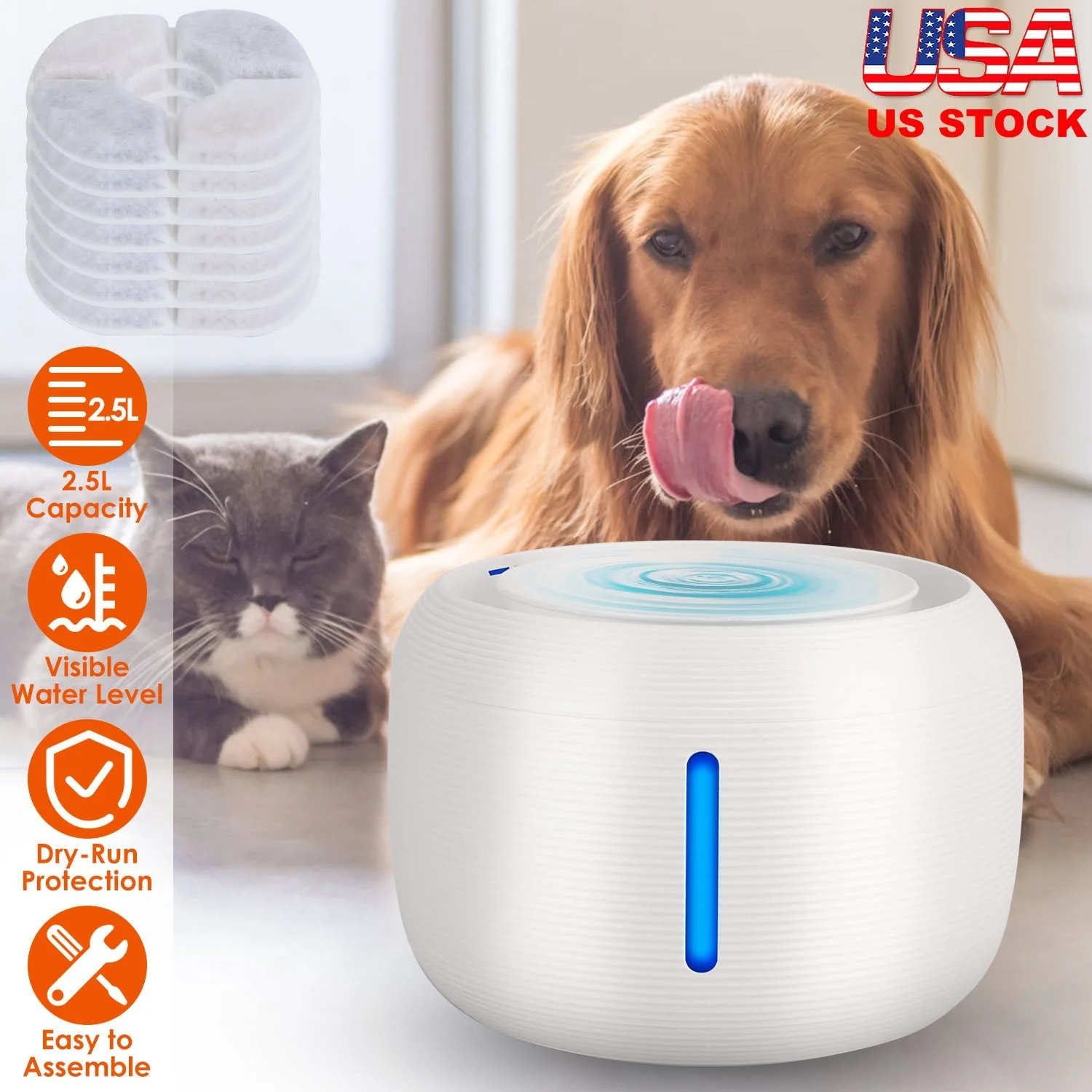 GBruno 2.5L 84.54OZ Pet Water Fountain - Image 5