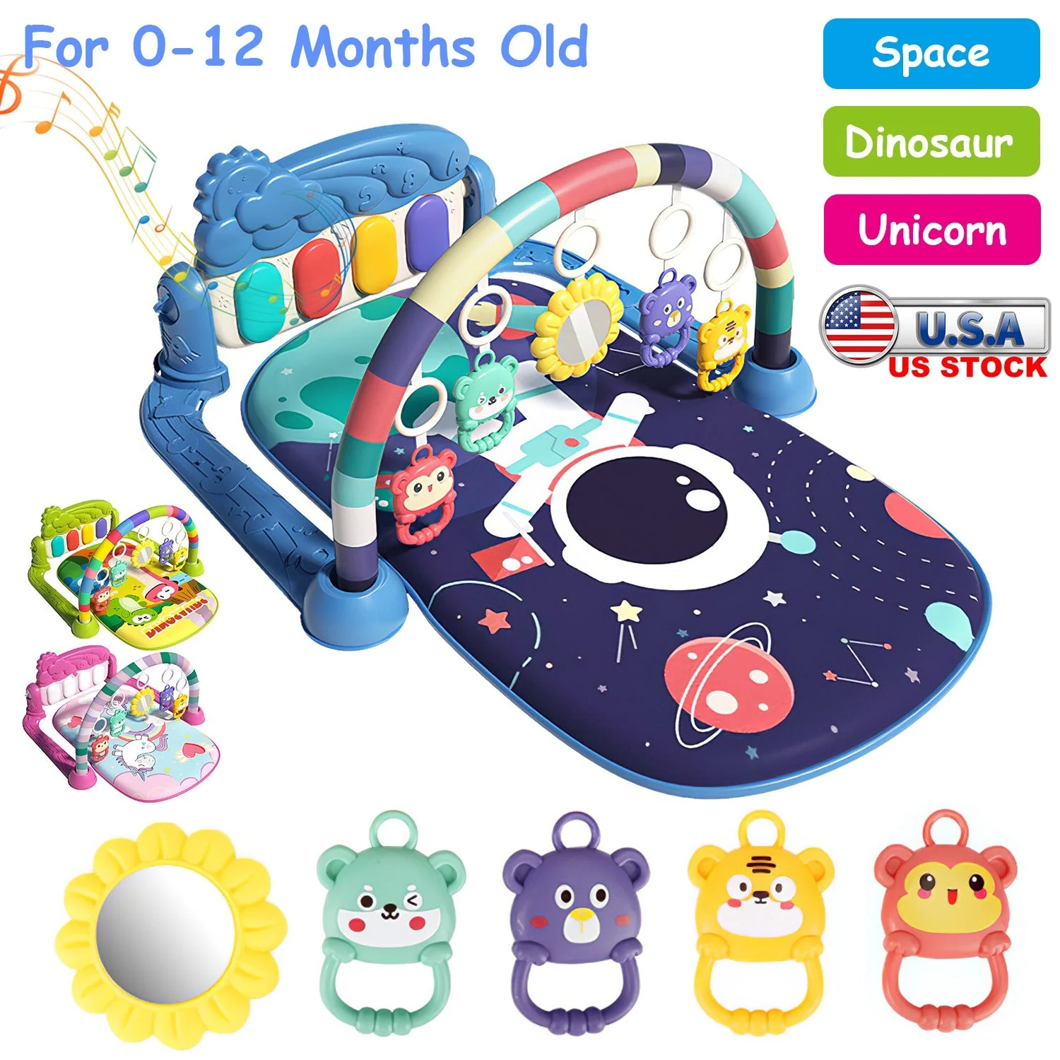 GBruno 2 In 1 Baby Gym Play Mat - Image 2