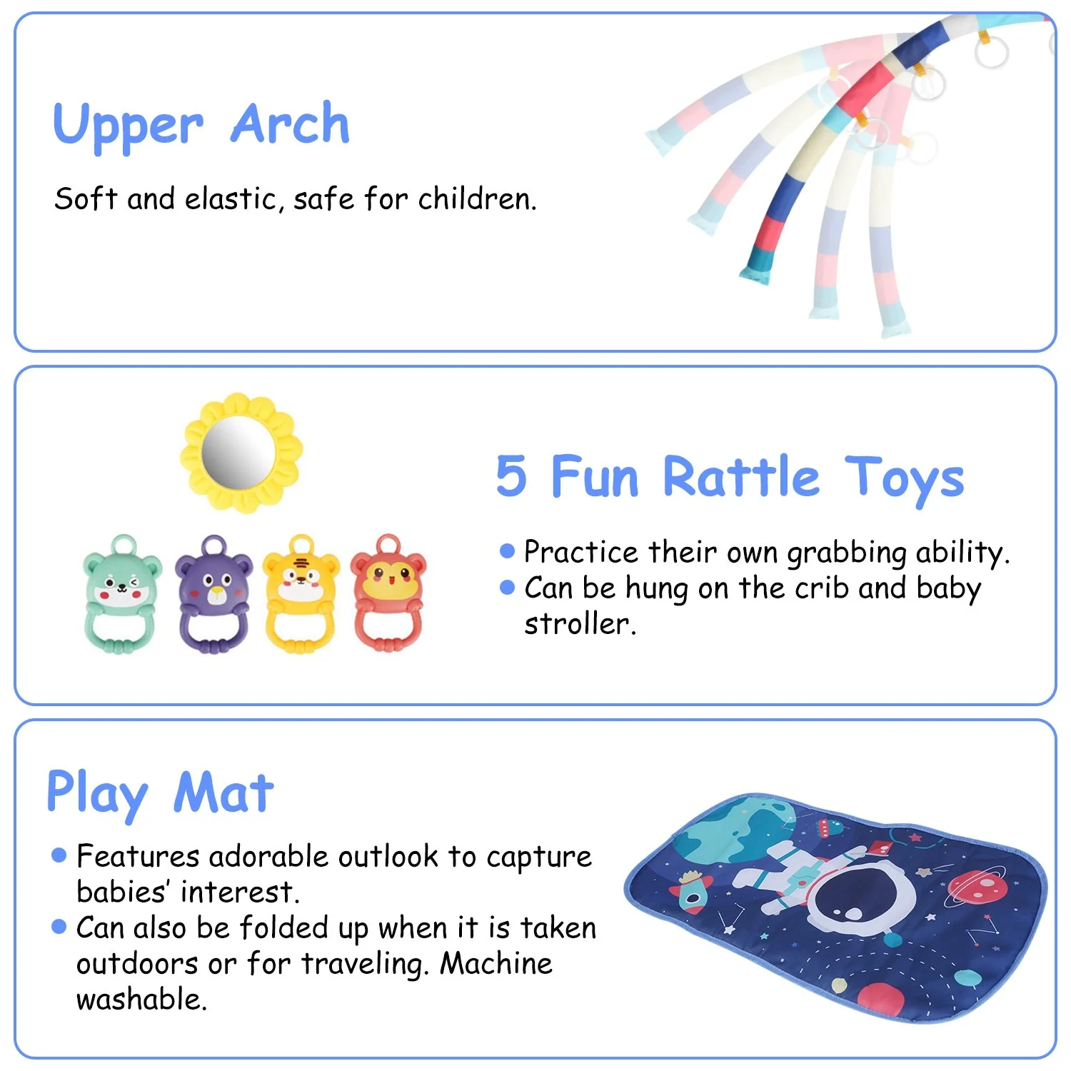GBruno 2 In 1 Baby Gym Play Mat - Image 4