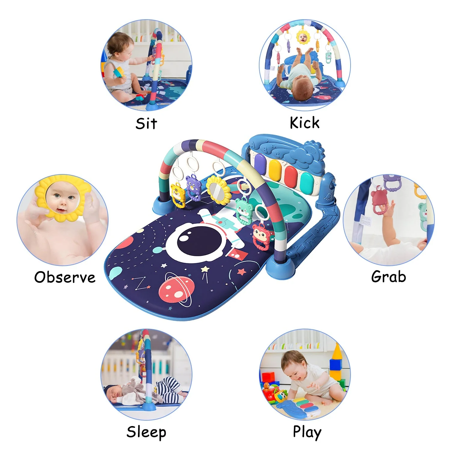GBruno 2 In 1 Baby Gym Play Mat - Image 4