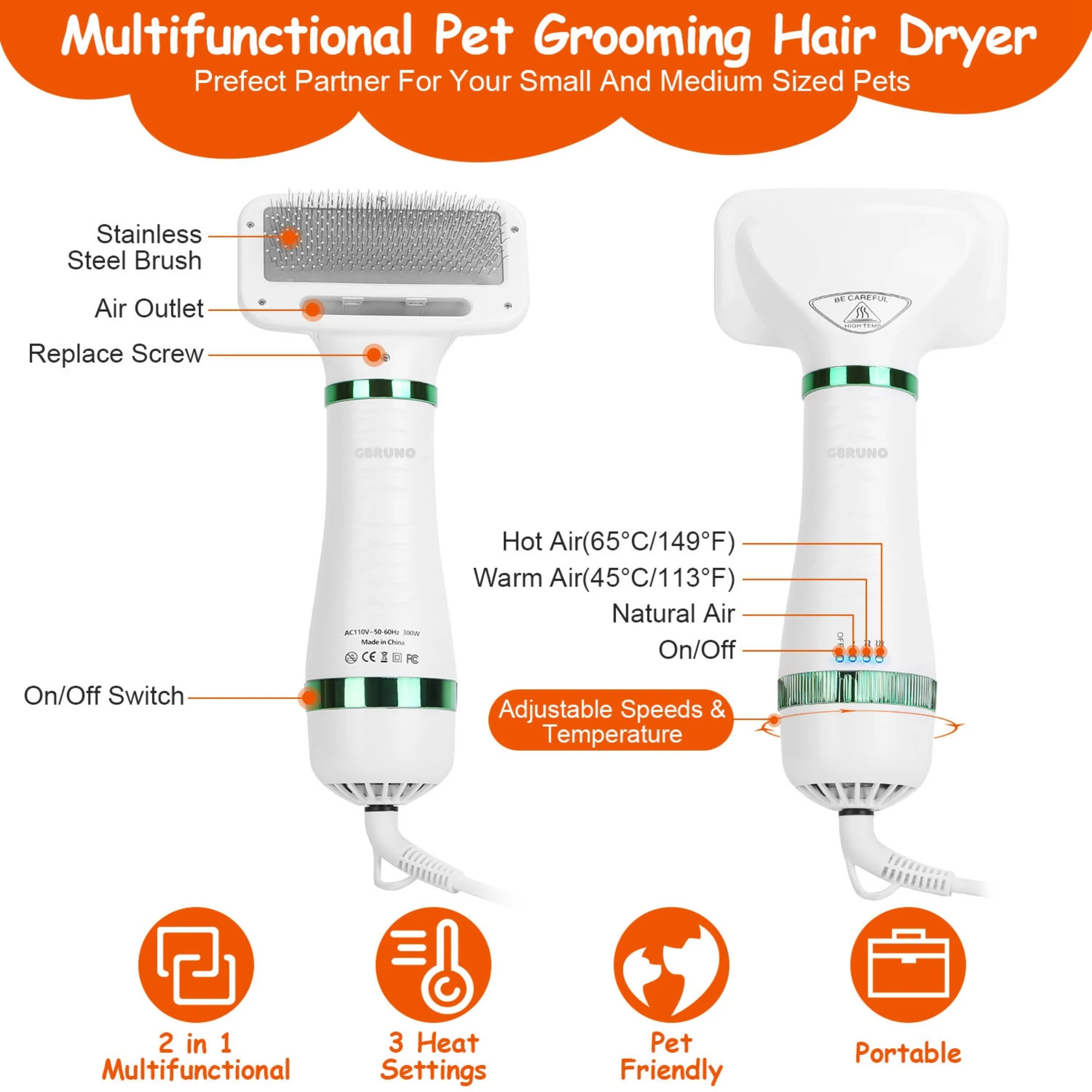 GBruno 2 In 1 Multifunctional Pet Grooming - Image 3