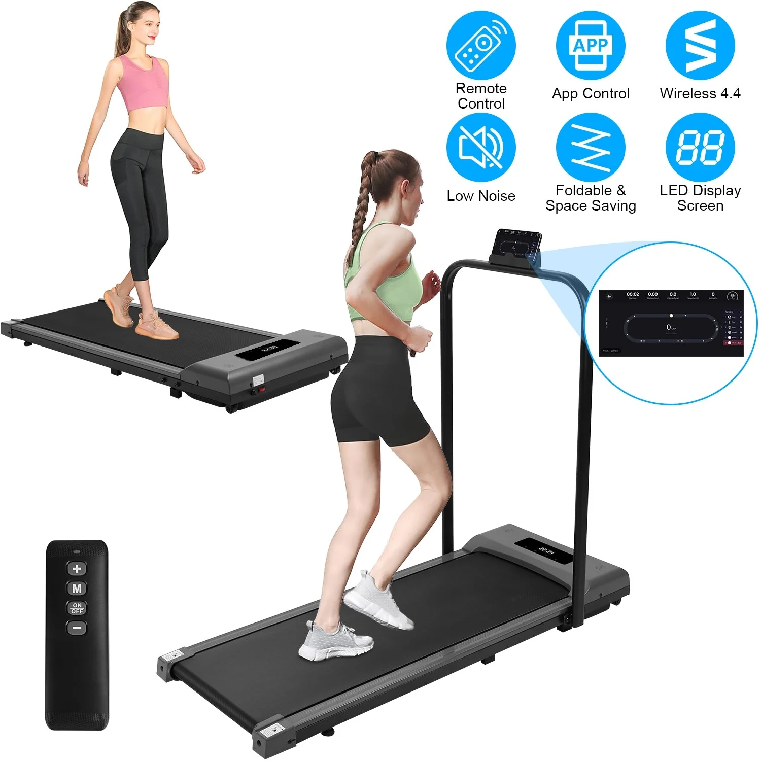 GBruno 2-in-1 Under Desk Folding Treadmill - Image 2