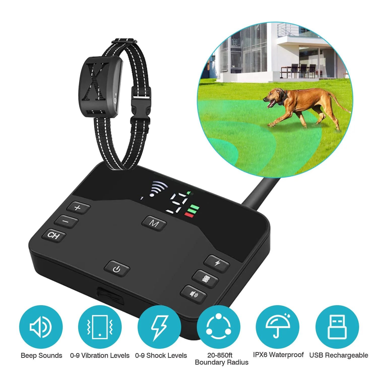GBruno 2 In 1 Wireless Electric Dog Fence - Image 3