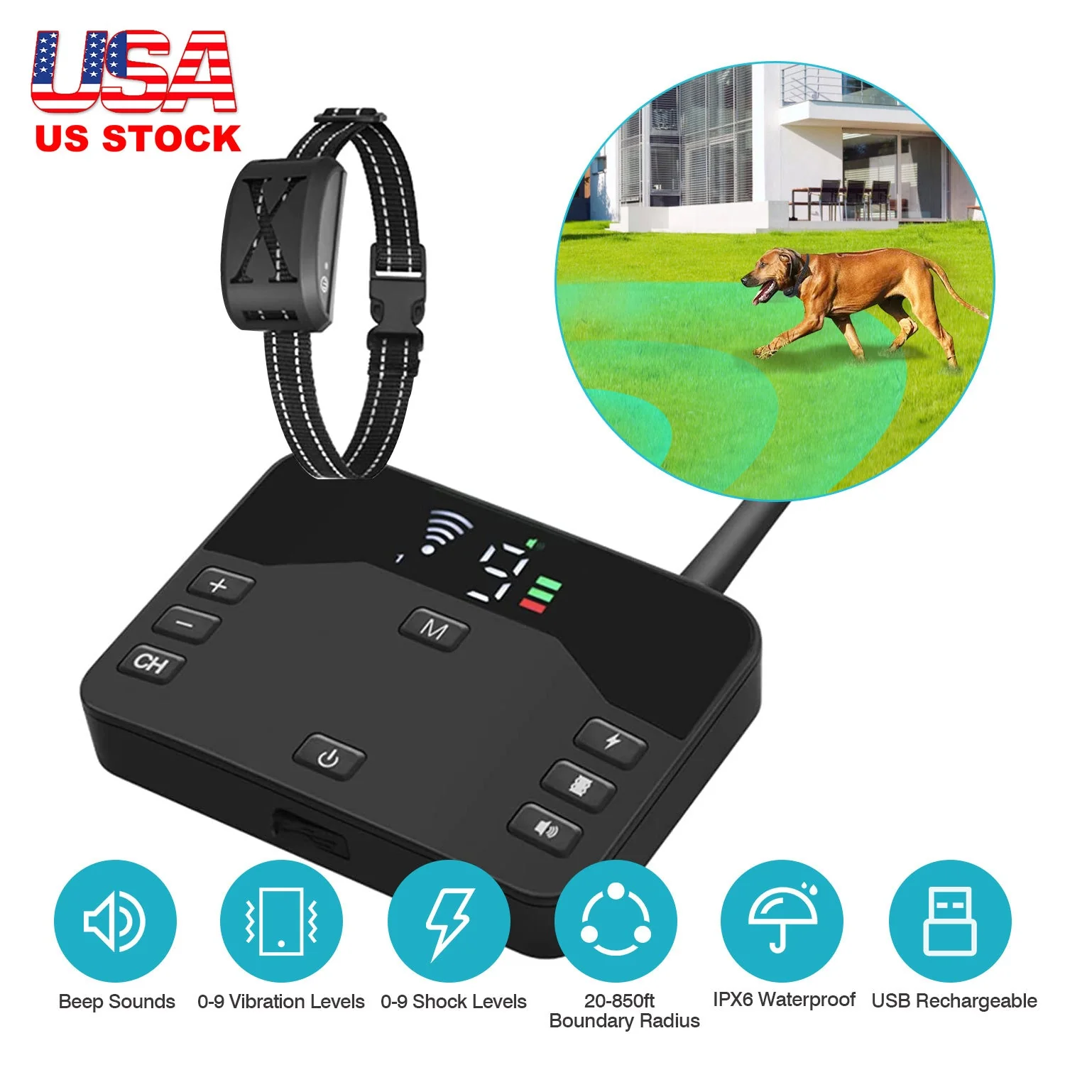 GBruno 2 In 1 Wireless Electric Dog Fence - Image 5