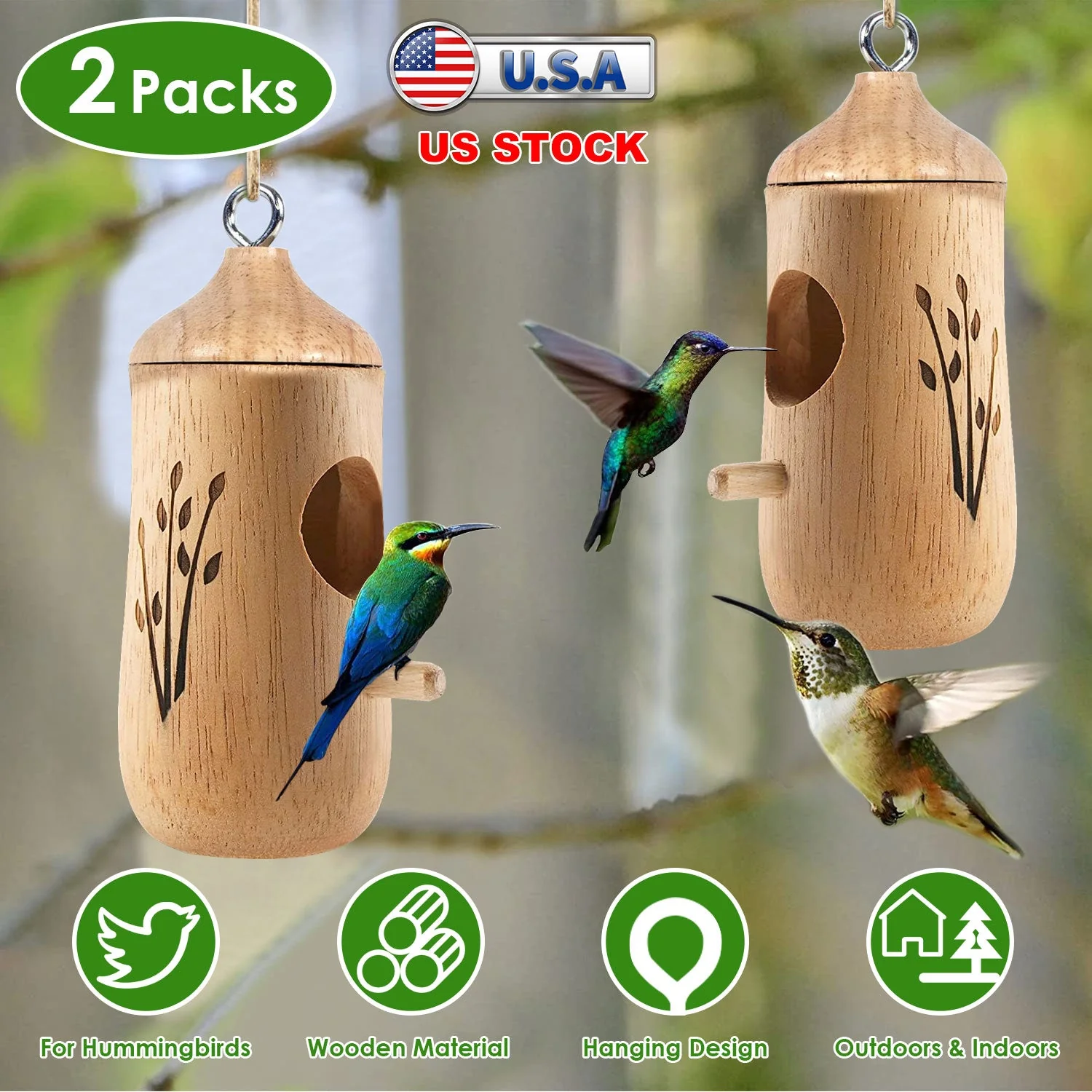 GBruno 2 Packs Humming Bird Houses - Image 4