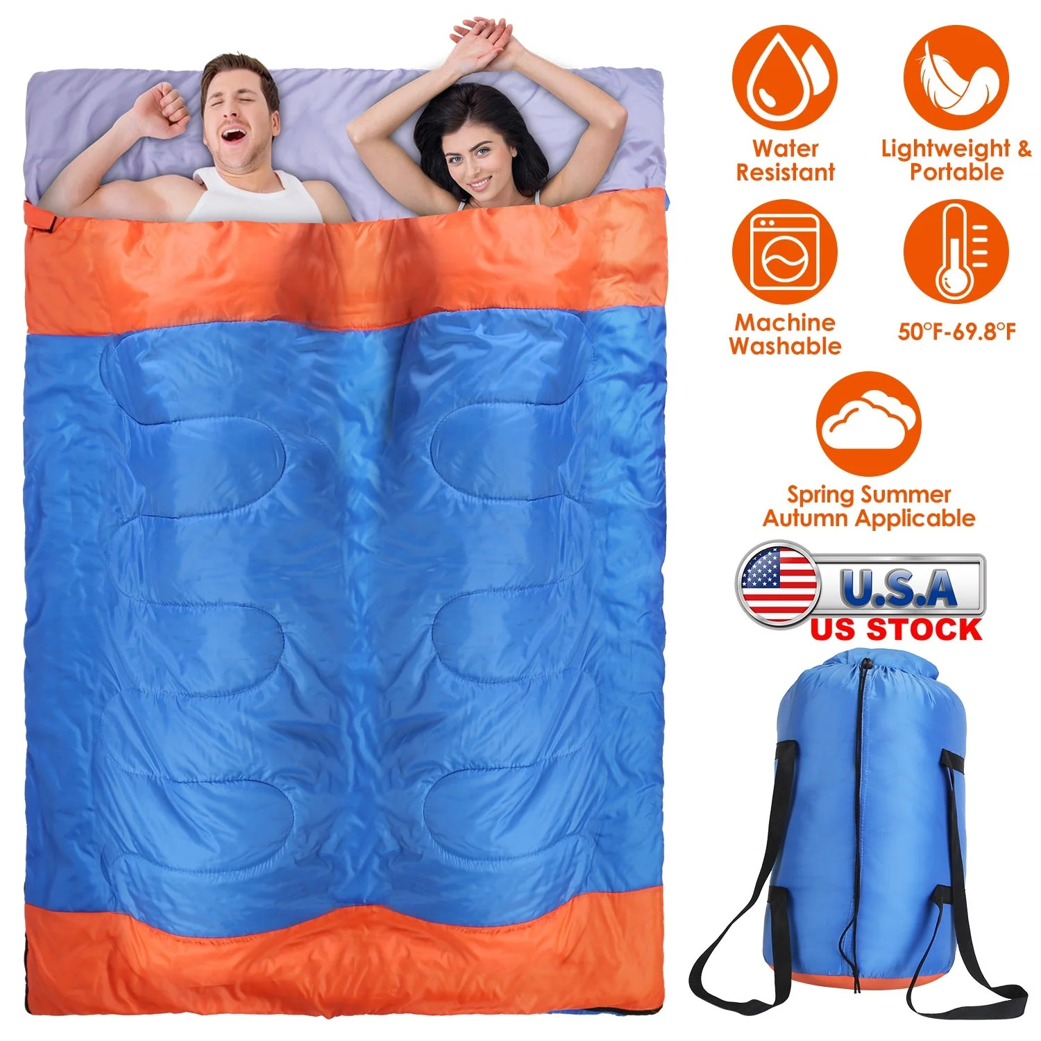 GBruno 2 People Sleeping Bag - Image 3