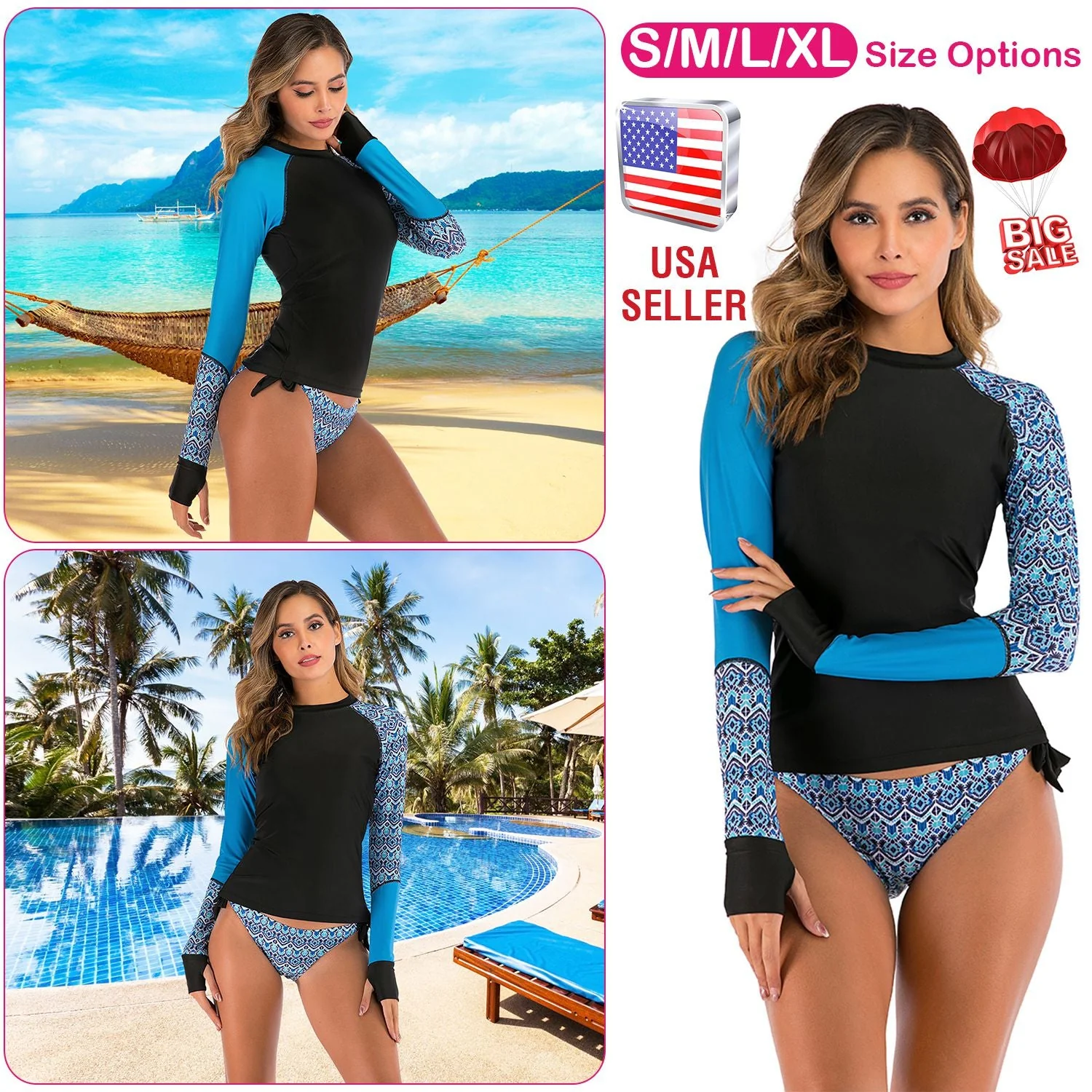 GBruno 2 Piece Long Sleeve Swimsuit - Image 4