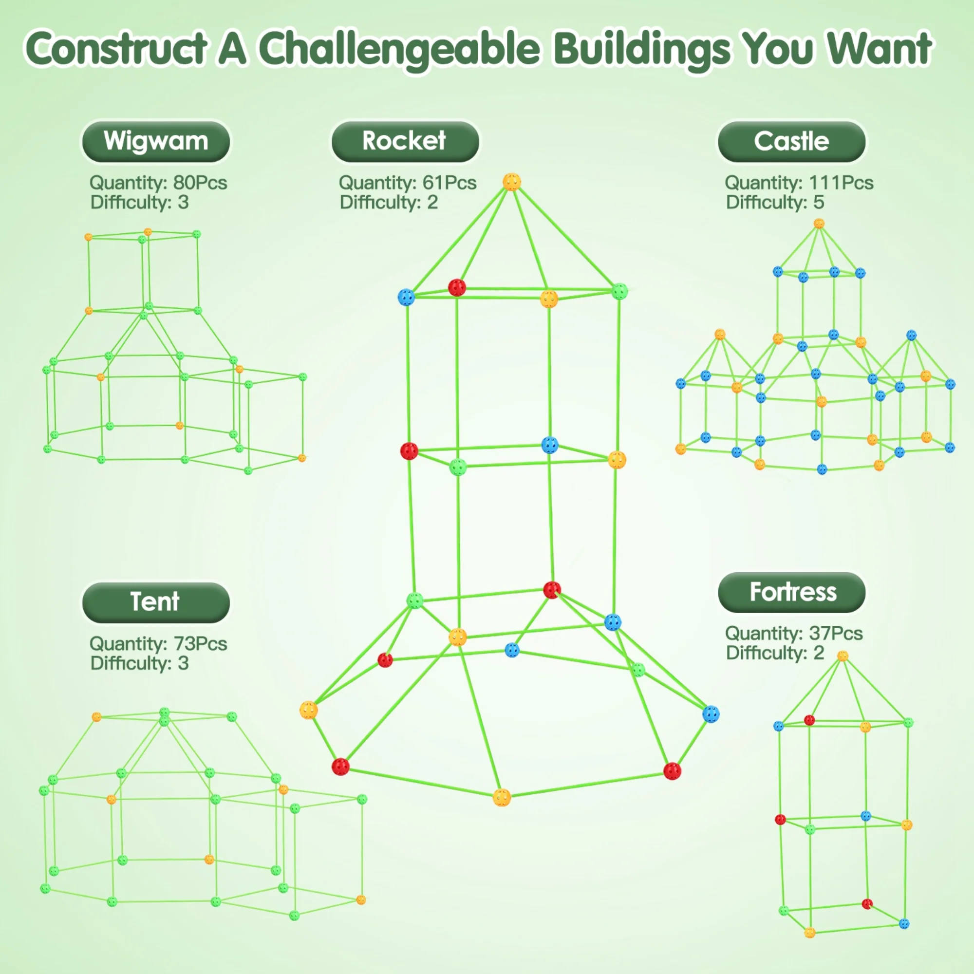 GBruno 218Pcs Building Kit Toy - Image 6