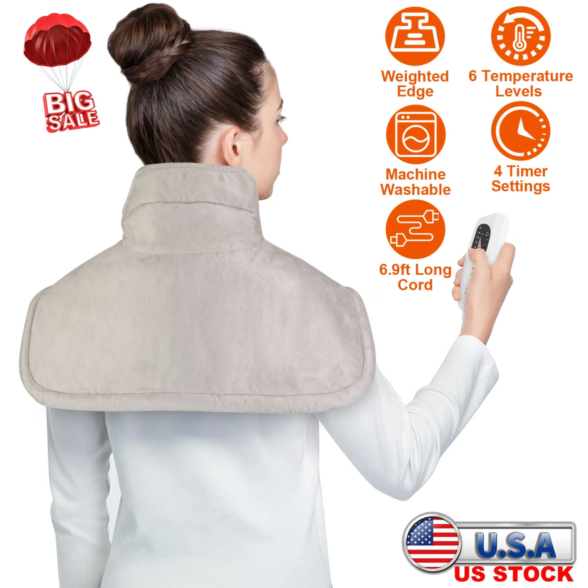 GBruno 22.4x16.3in Large Weighted Heating Pad - Image 2