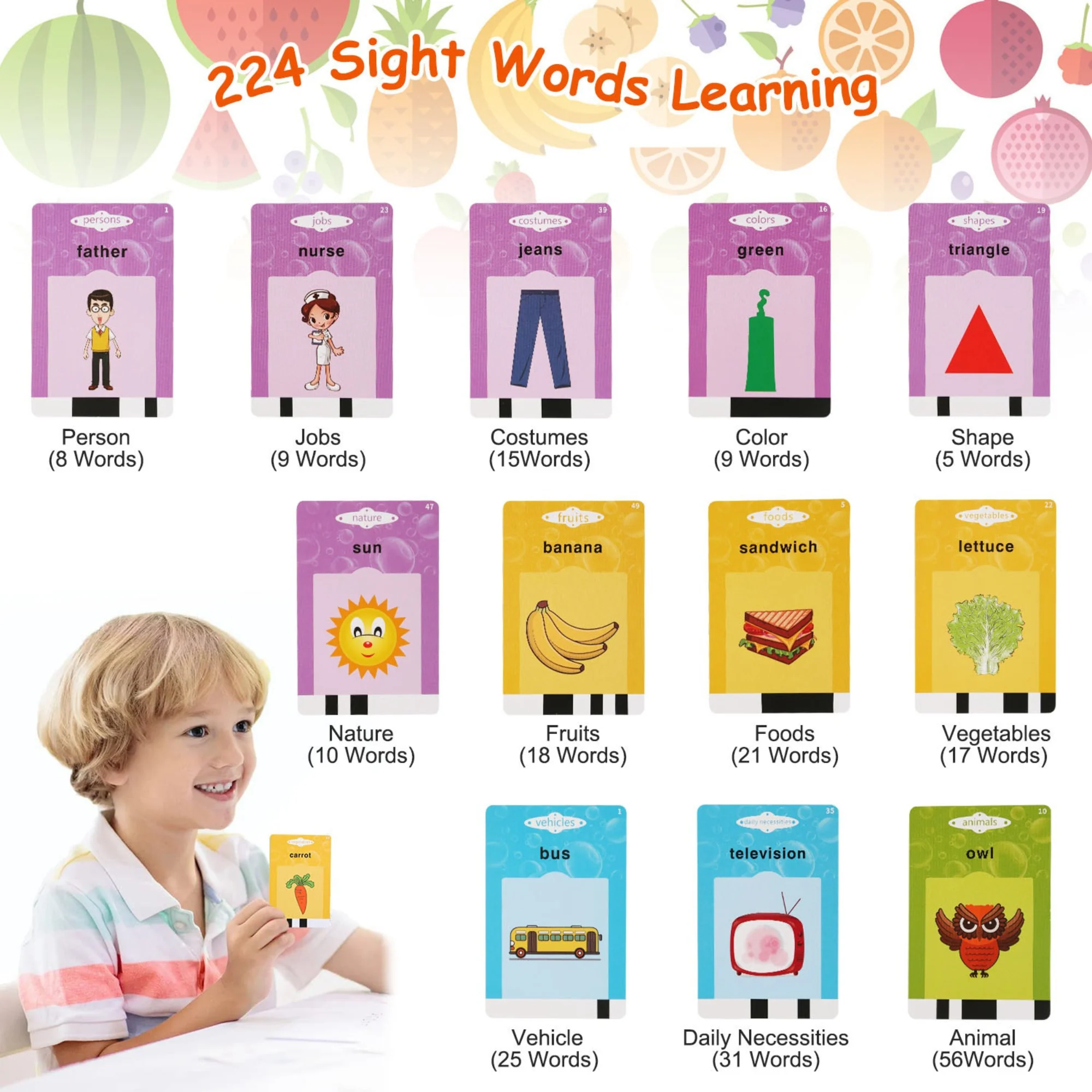 GBruno 224 Words Kid Flash Talking Cards - Image 5