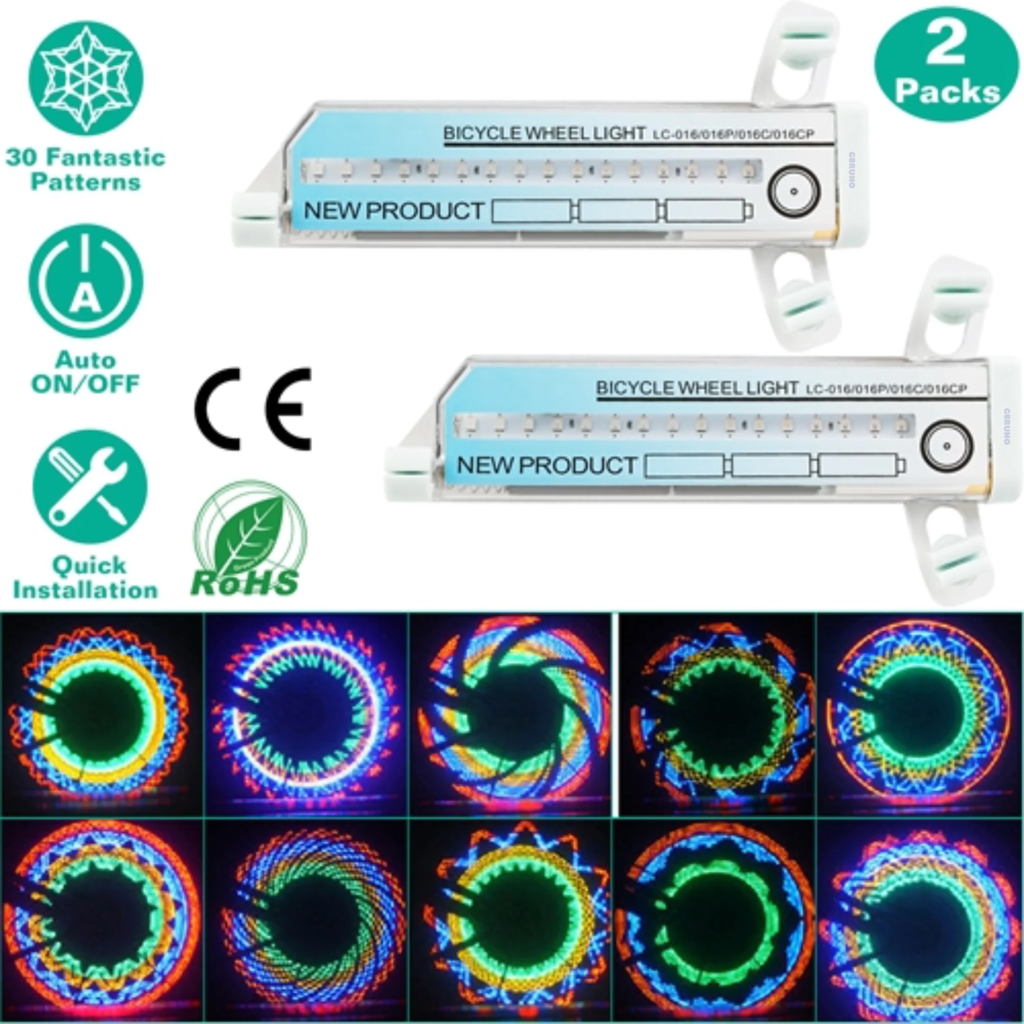 GBruno 2Pcs 32LEDs Patterns Cycling Lights - Image 3