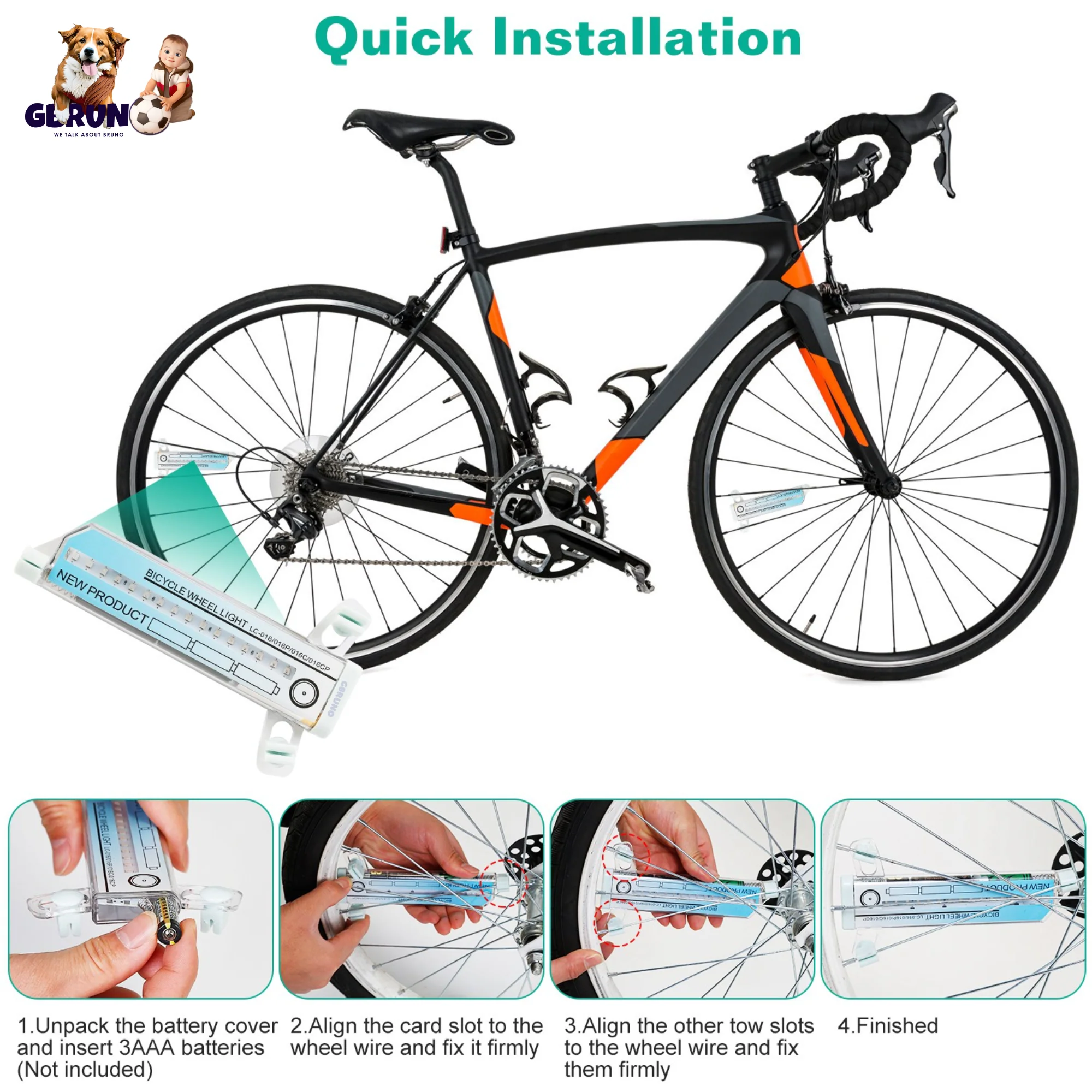 GBruno 2Pcs 32LEDs Patterns Cycling Lights - Image 5