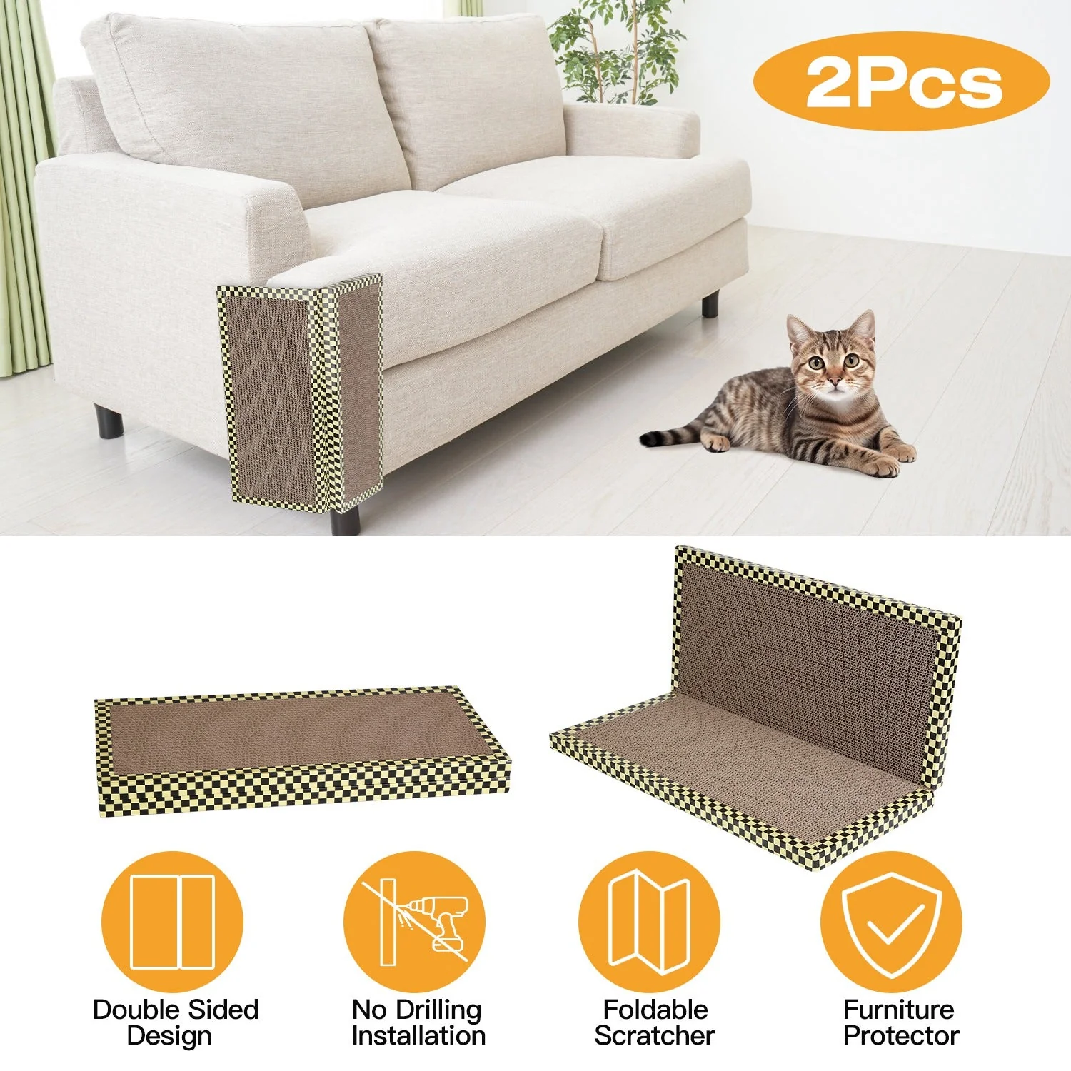 GBruno 2Pcs Foldable Cat Scratcher - Image 2