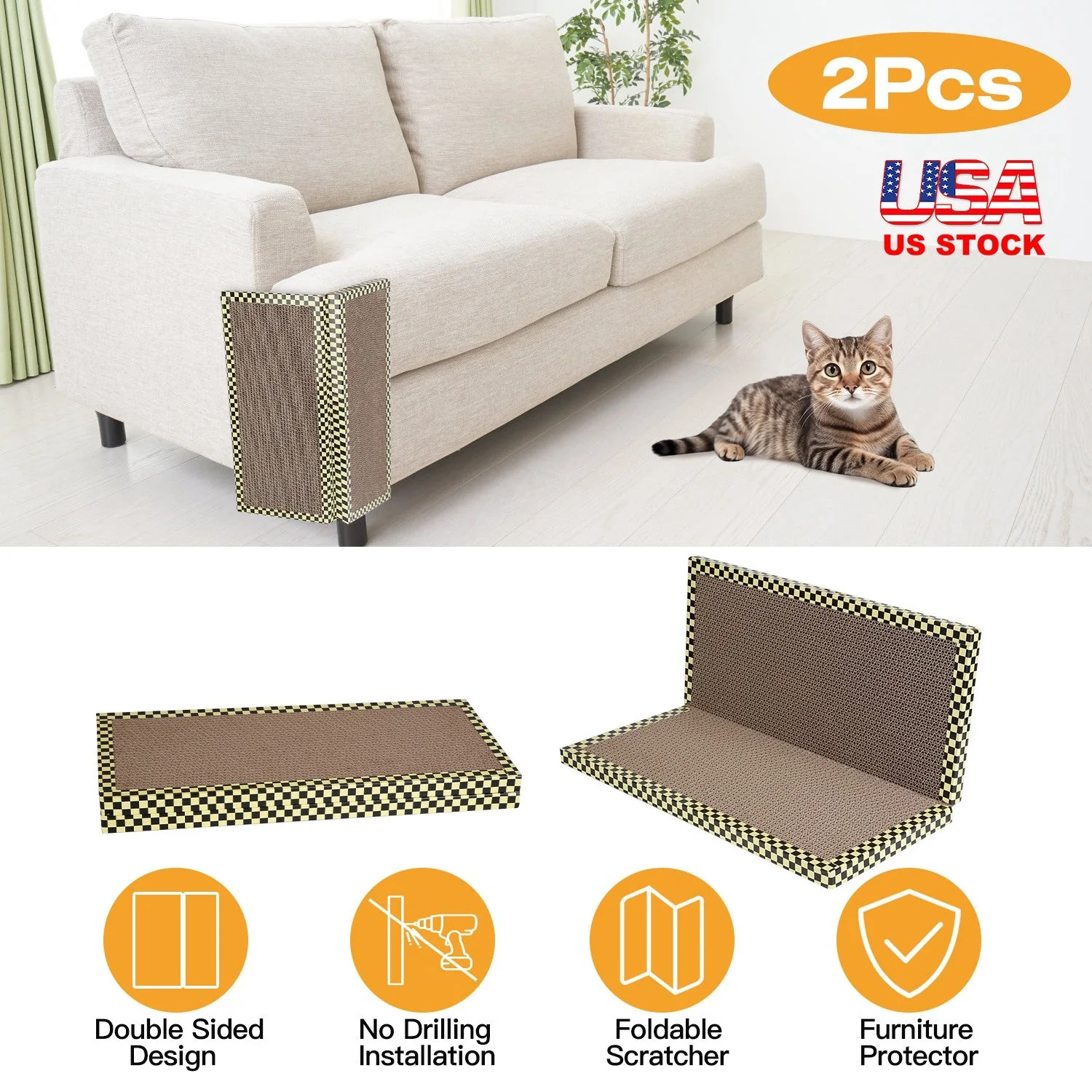GBruno 2Pcs Foldable Cat Scratcher - Image 5