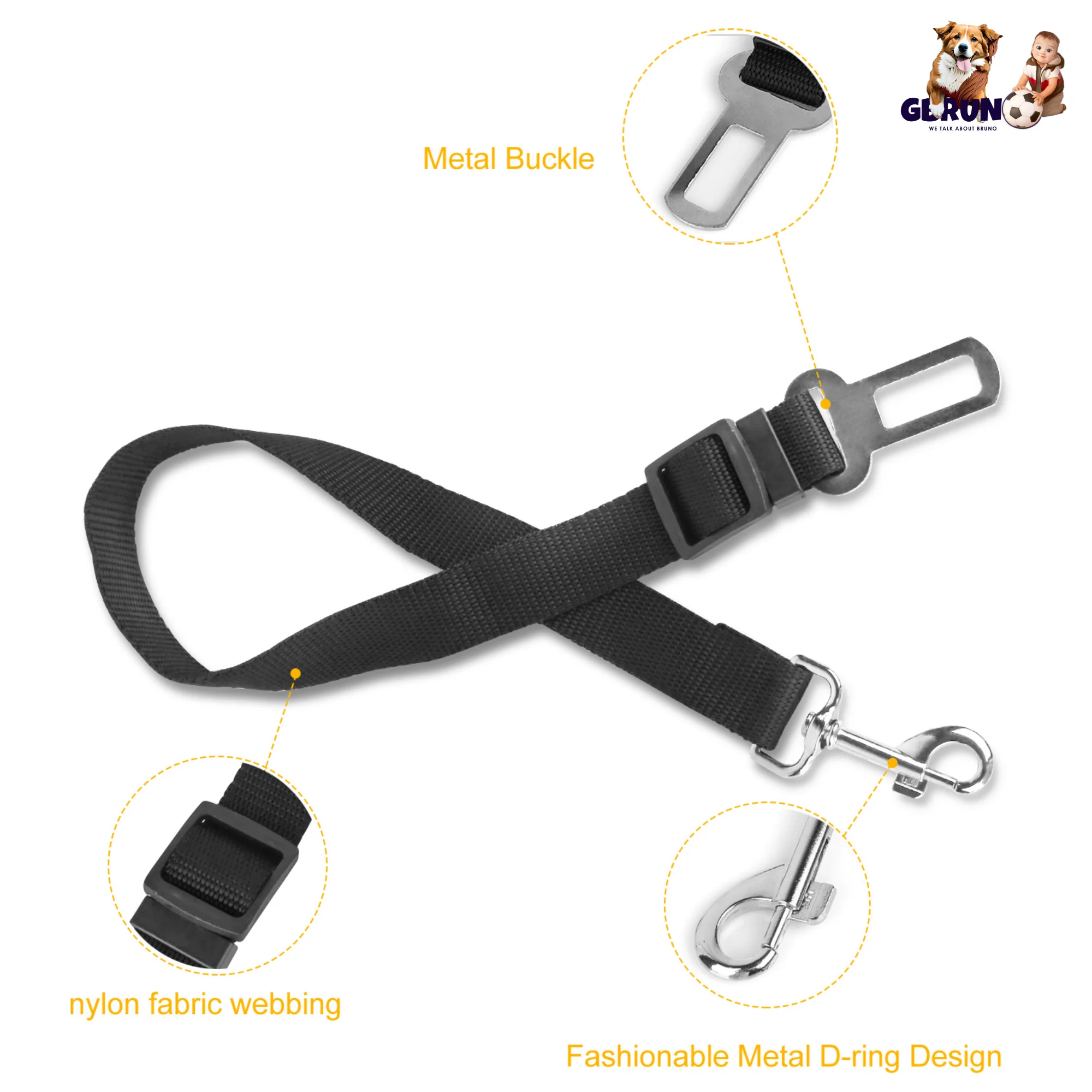 GBruno 2Pcs Pet Dog Seat Belt - Image 3