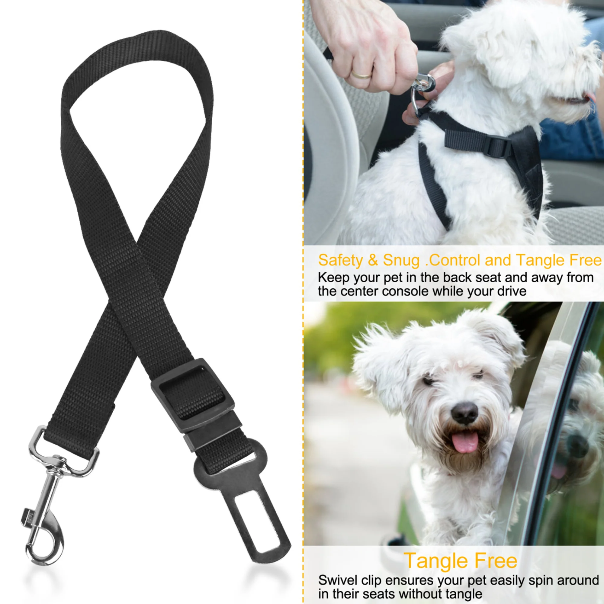 GBruno 2Pcs Pet Dog Seat Belt - Image 4
