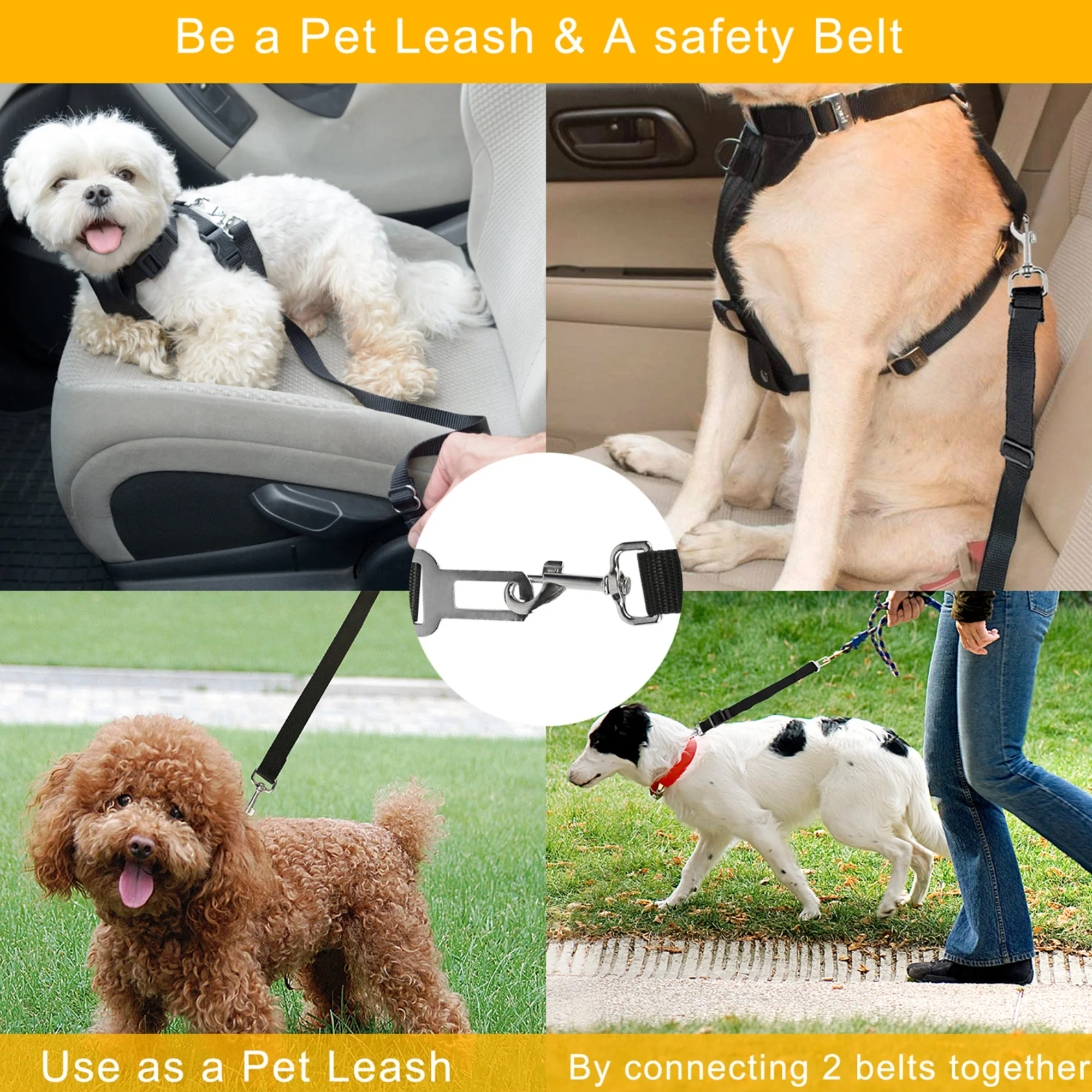 GBruno 2Pcs Pet Dog Seat Belt - Image 5