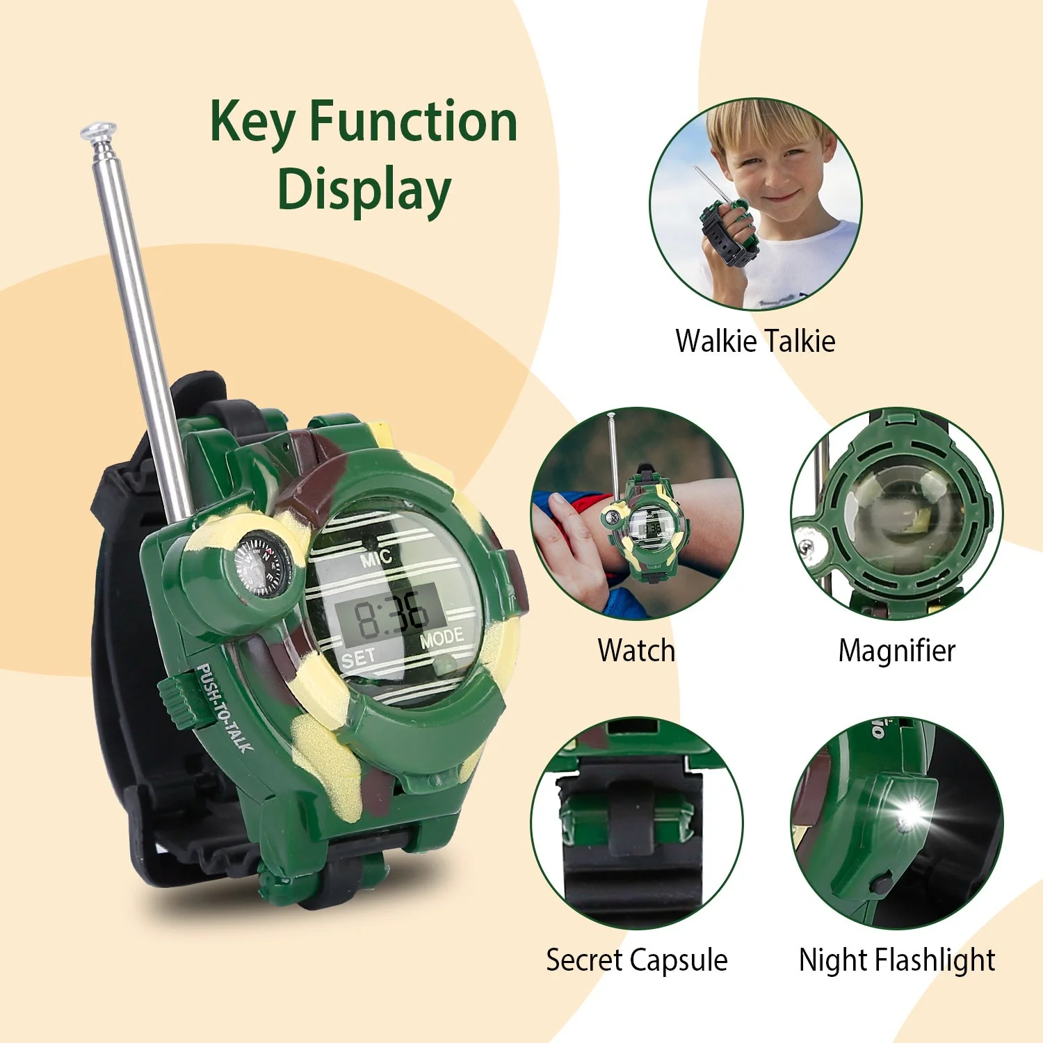 GBruno 2Pcs Walkie Talkies Watches Toy - Image 2