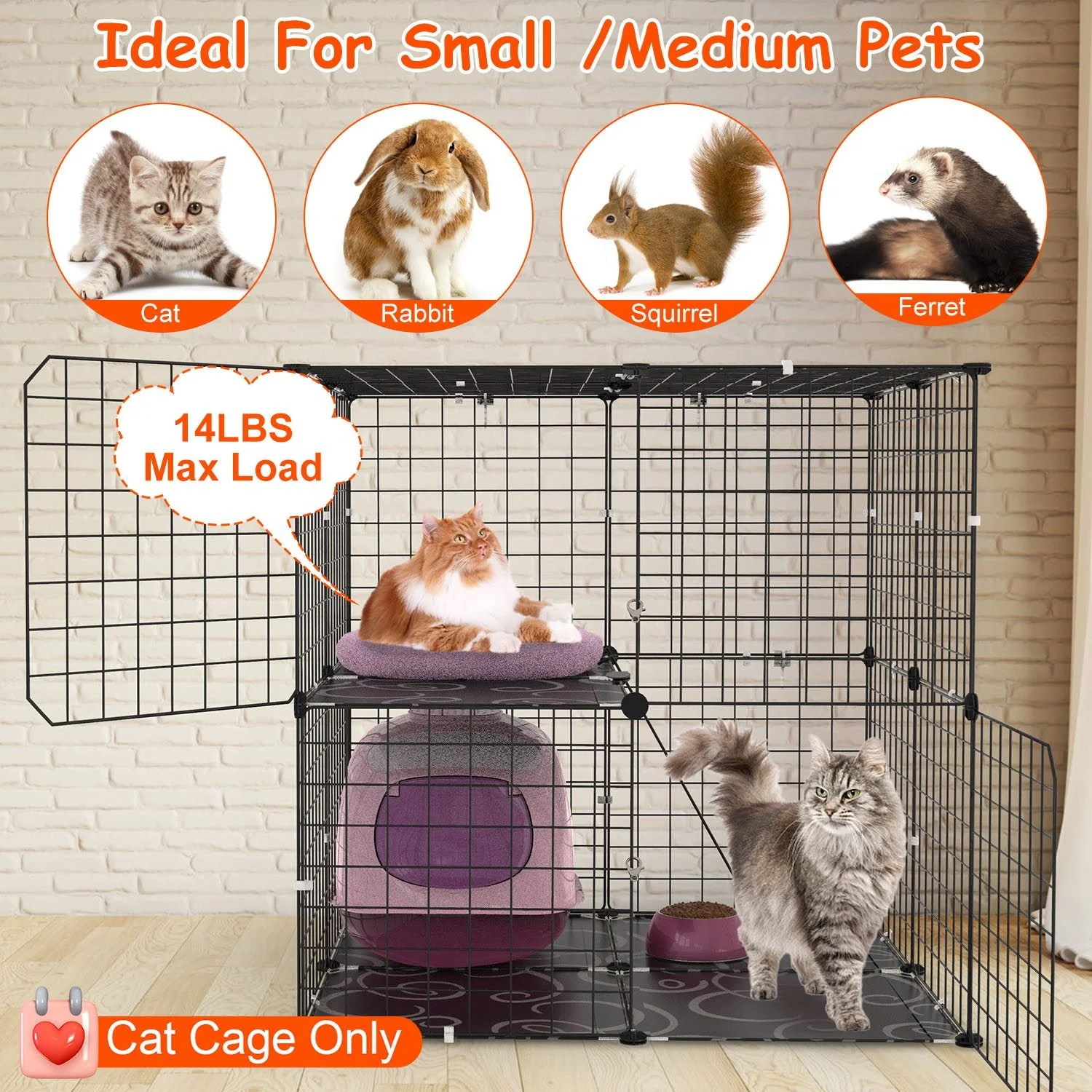 GBruno 2Tier Cat Cage Playpen Indoor Pet - Image 4