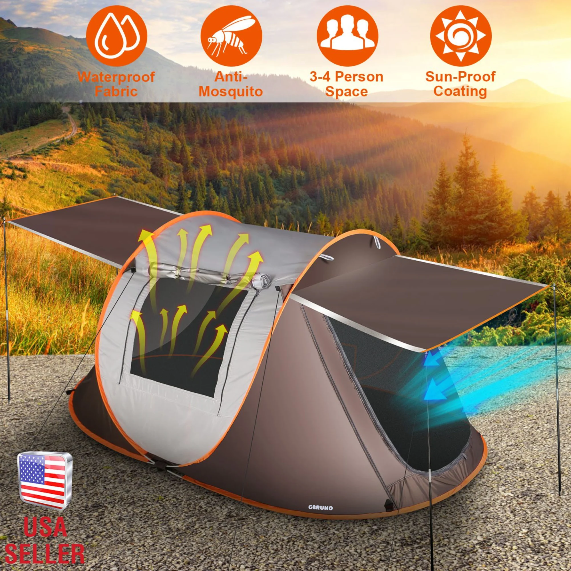 GBruno 3-4 Person Pop Up Tent - Image 3