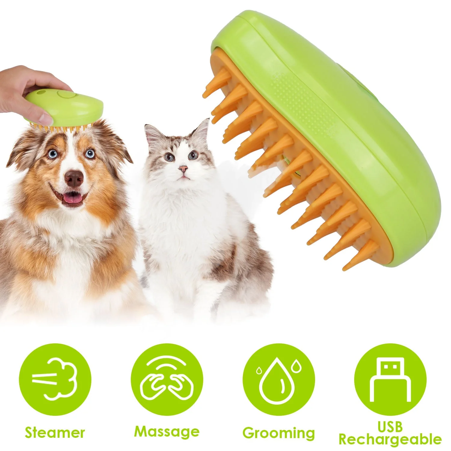 GBruno 3 In 1 Cat Grooming Steam Brush - Image 2