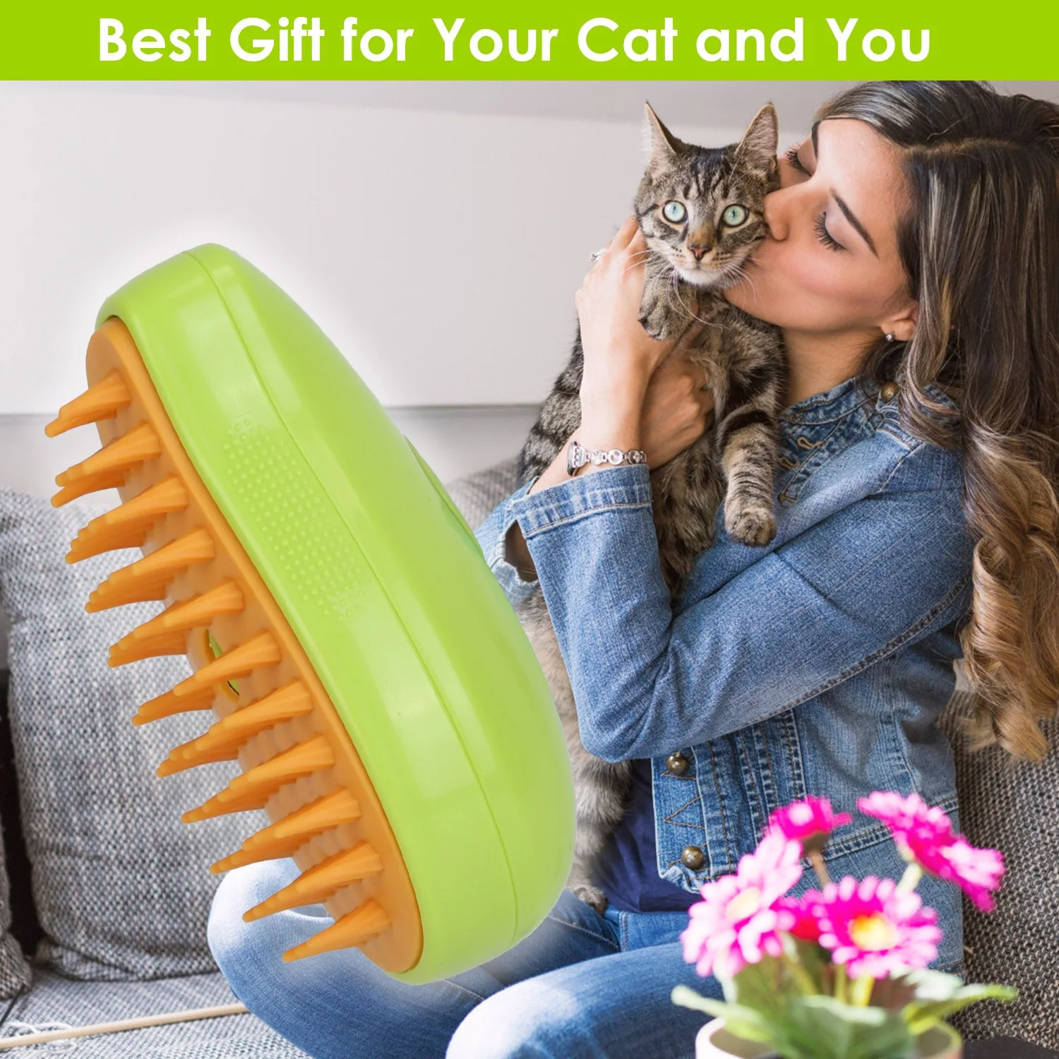 GBruno 3 In 1 Cat Grooming Steam Brush - Image 5
