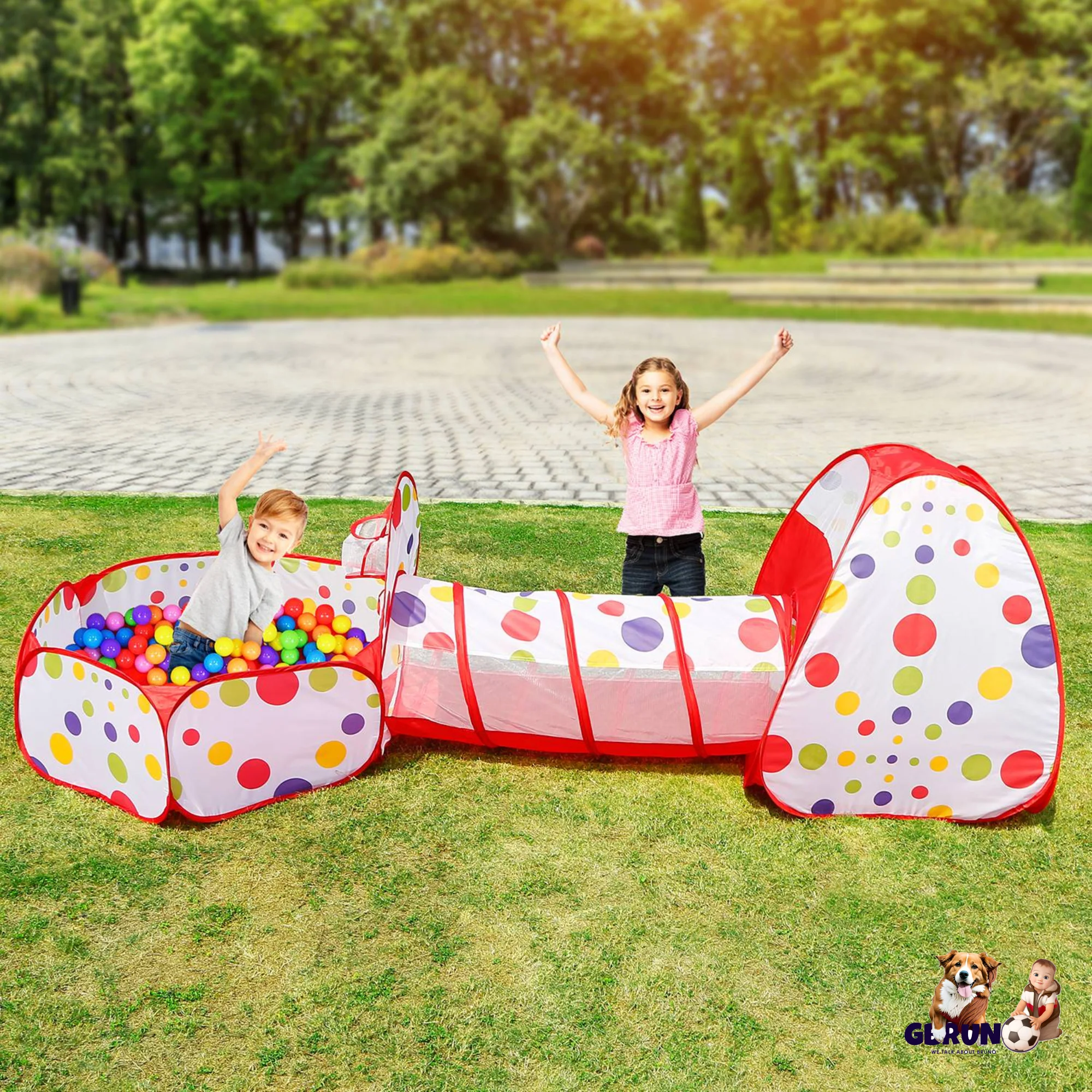 GBruno 3 In 1 Child Crawl Tunnel Tent - Image 6