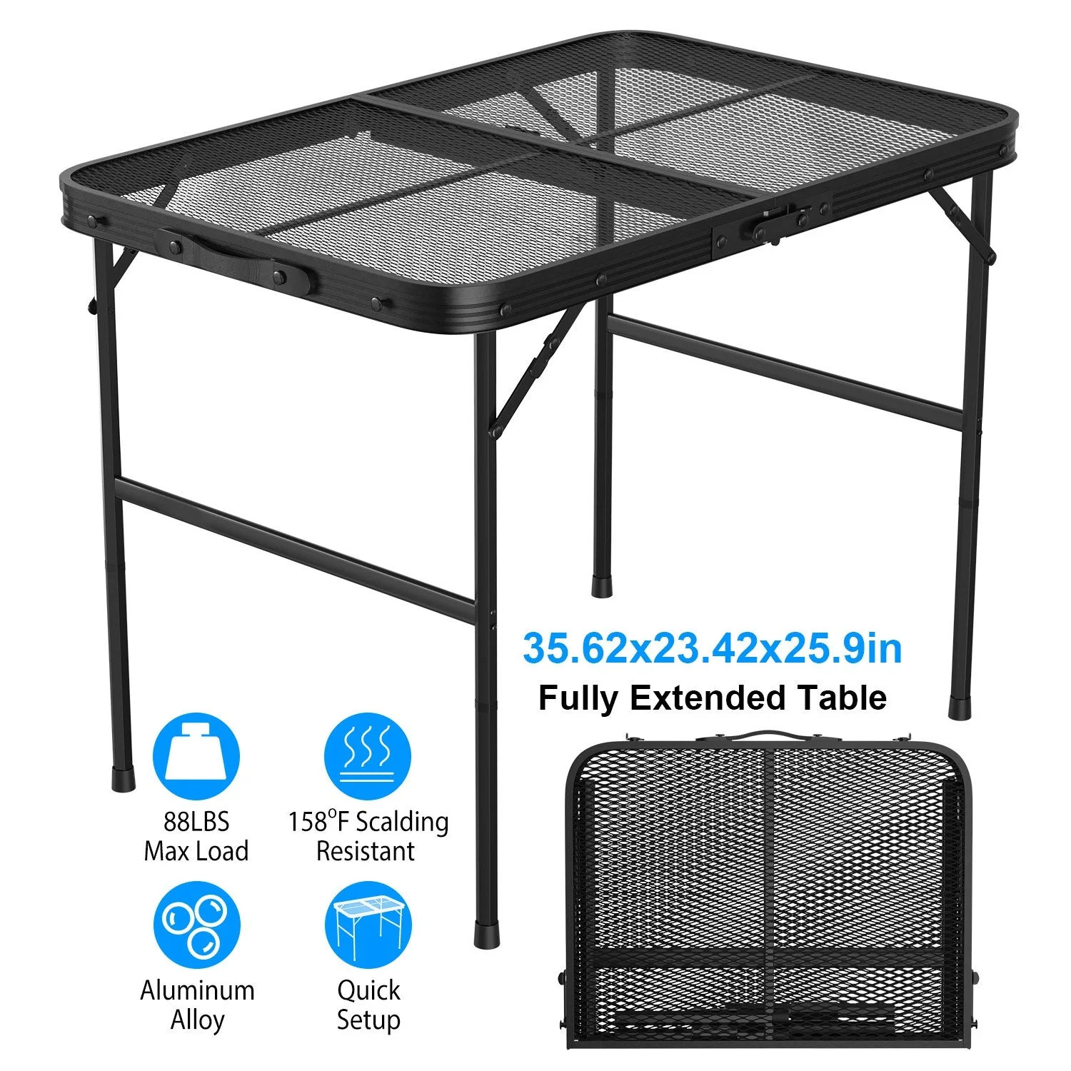 GBruno 35.62x23.42x25.9in Foldable Camping Table - Image 3