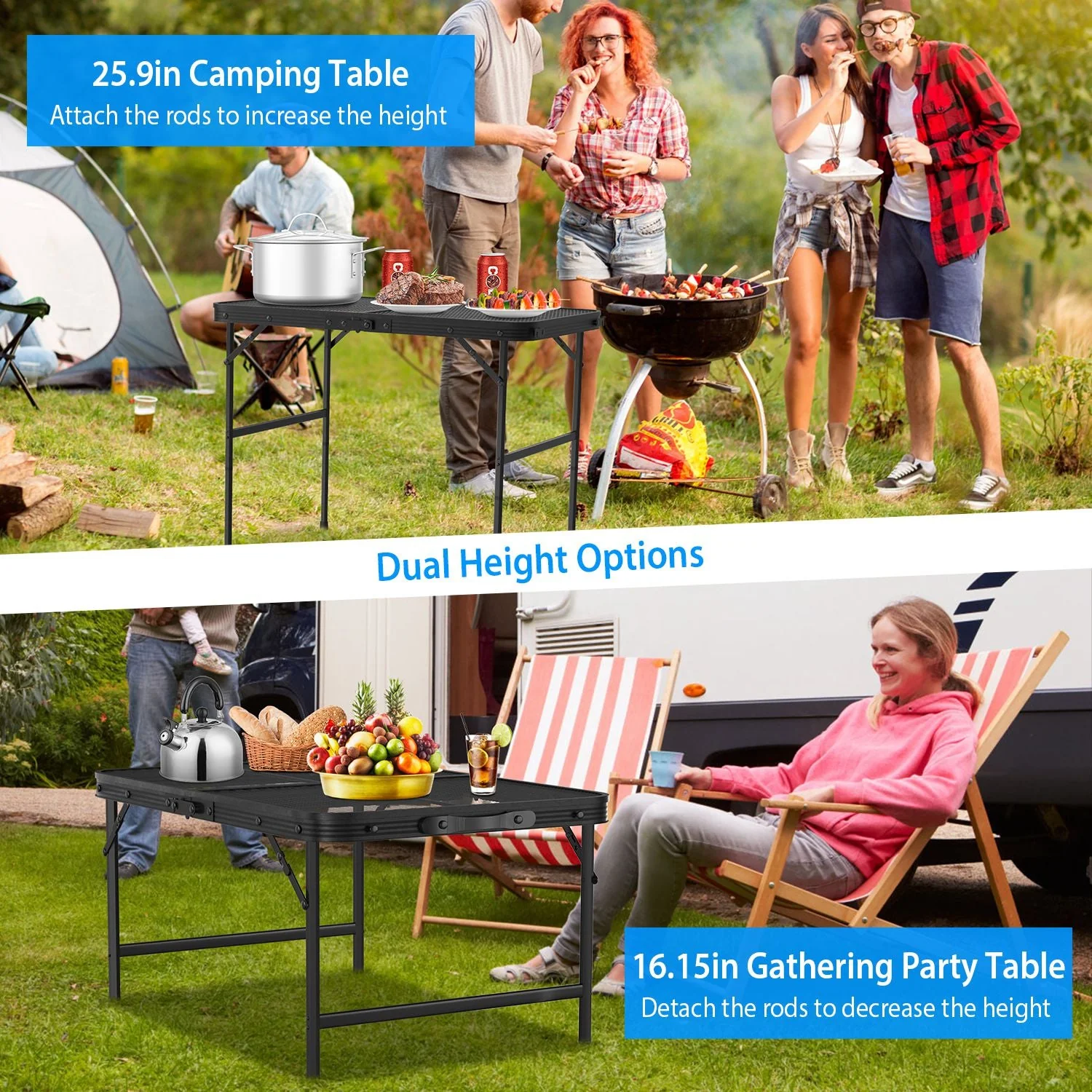 GBruno 35.62x23.42x25.9in Foldable Camping Table - Image 6