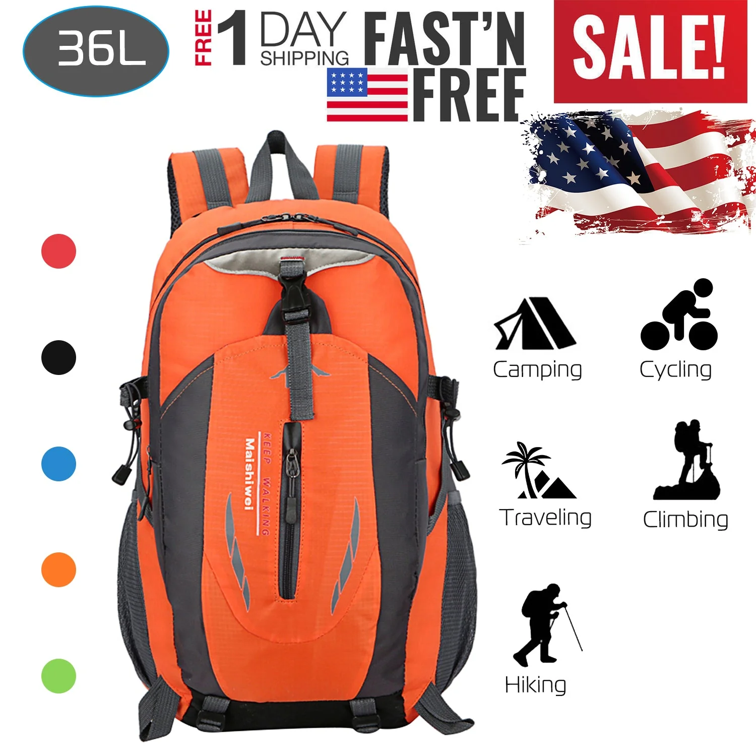 GBruno 36L Outdoor Backpack Waterproof - Image 3