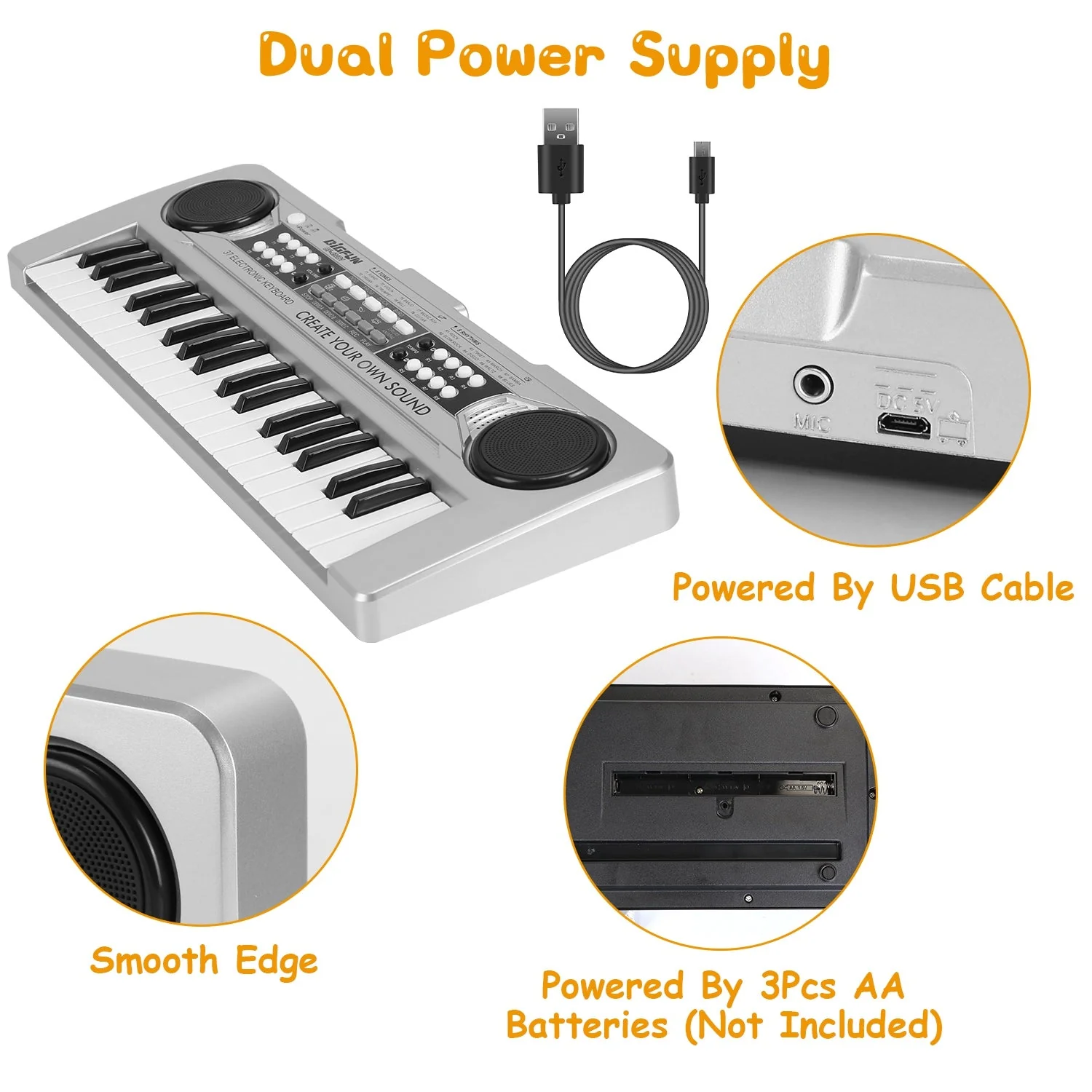 GBruno 37 Keys Digital Music Electronic Keyboard - Image 2
