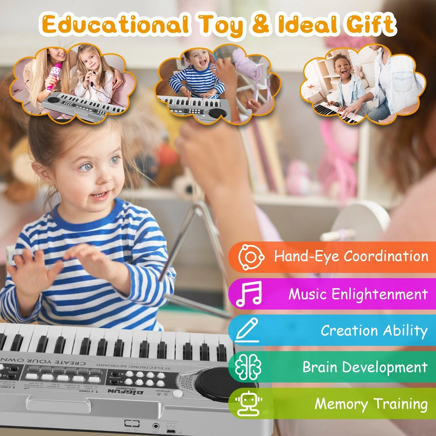 GBruno 37 Keys Digital Music Electronic Keyboard - Image 5