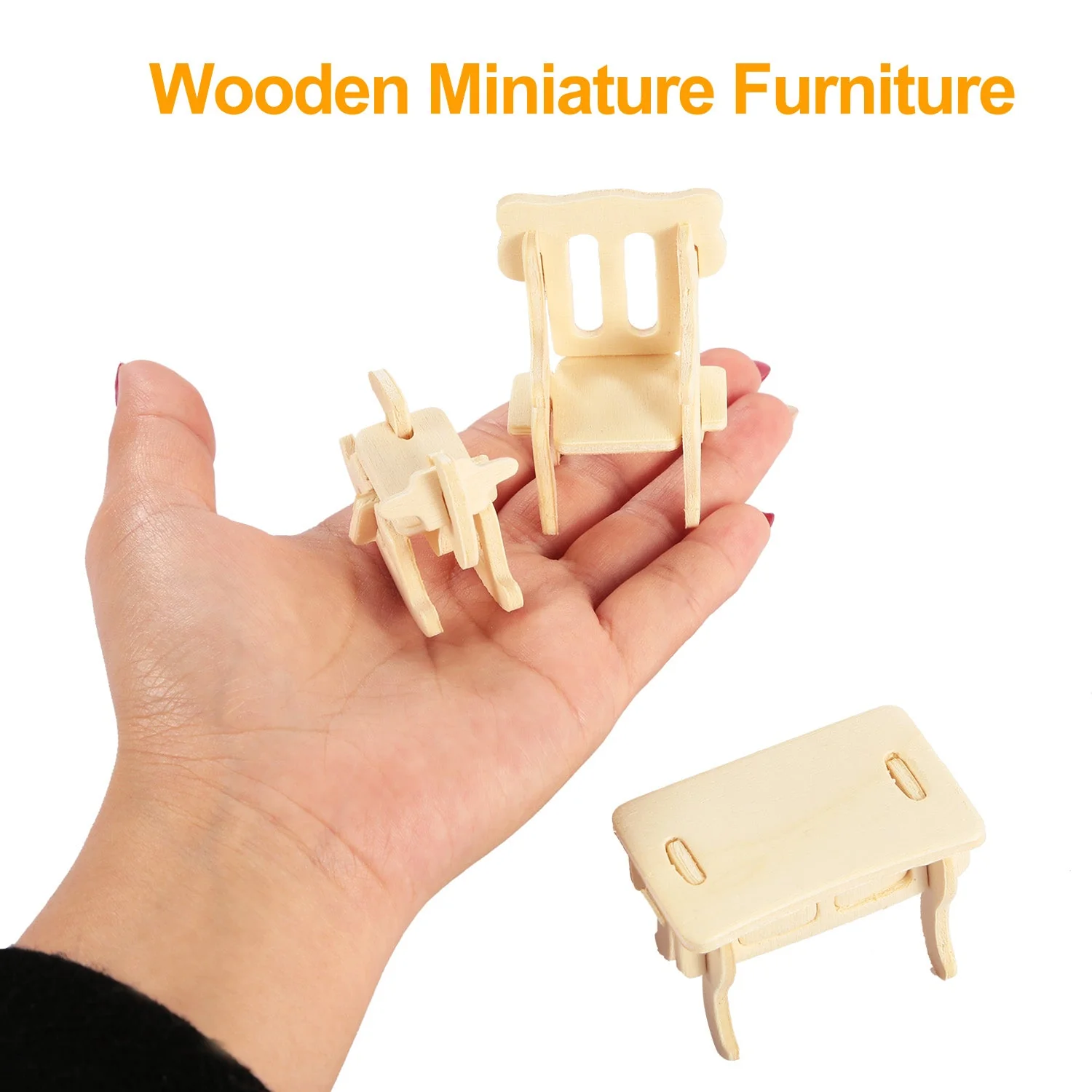 GBruno 3D Wooden Dollhouse Furniture Puzzles - Image 2