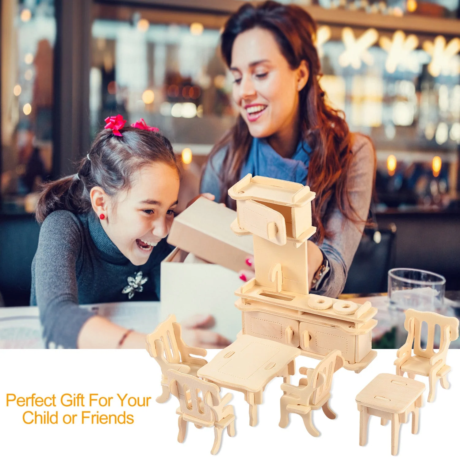 GBruno 3D Wooden Dollhouse Furniture Puzzles - Image 6