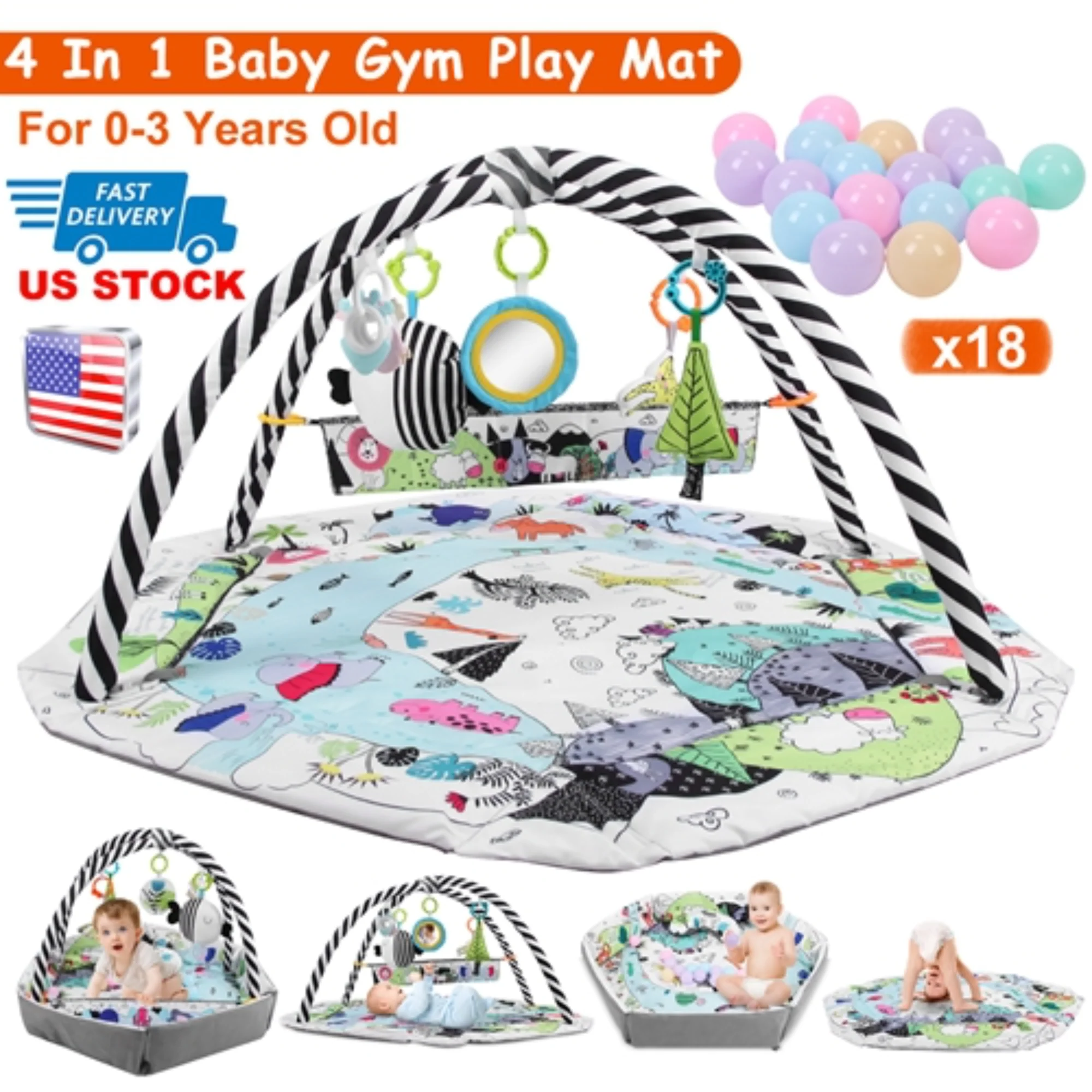 GBruno  4 In 1 Baby Gym Play Mat - Image 2
