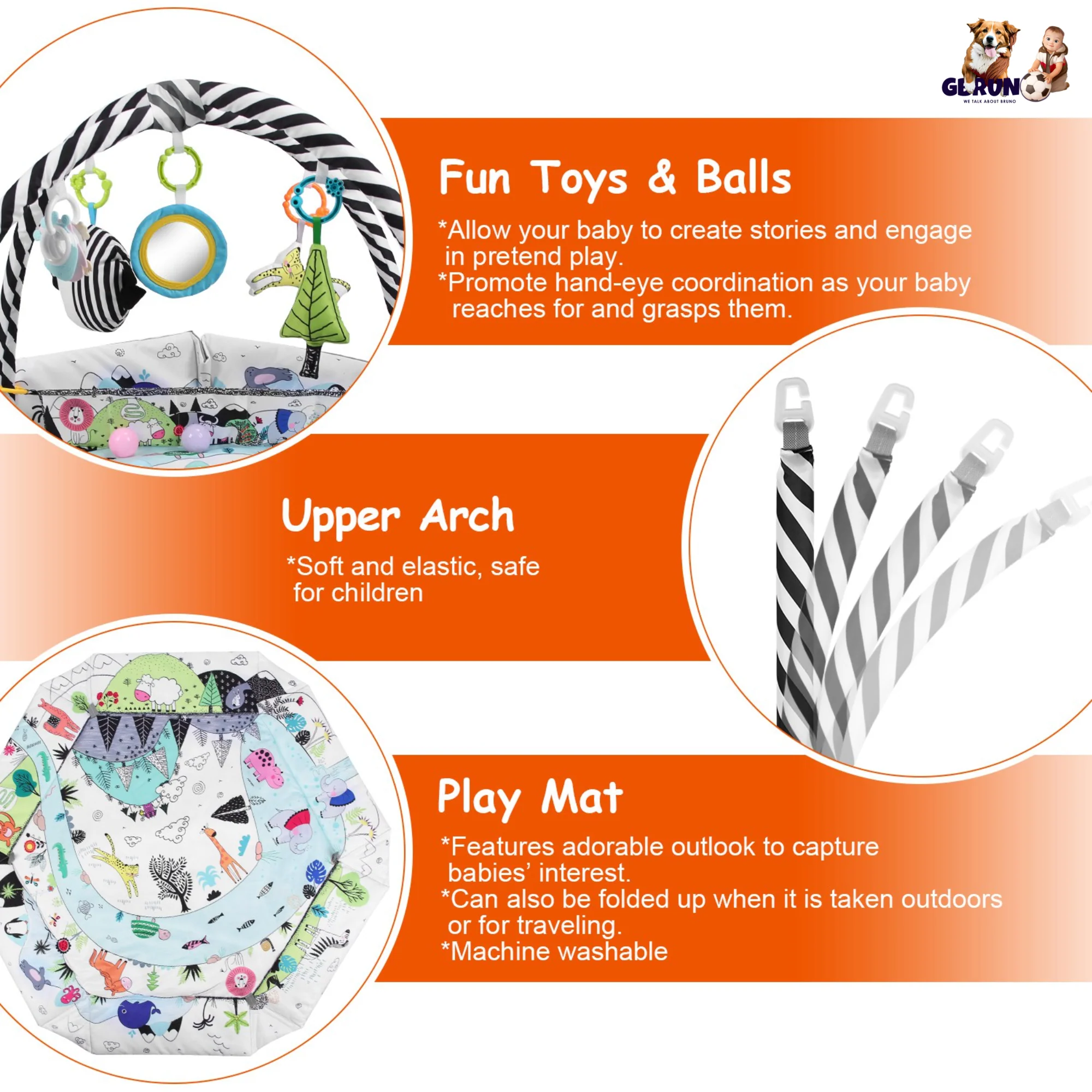 GBruno  4 In 1 Baby Gym Play Mat - Image 4