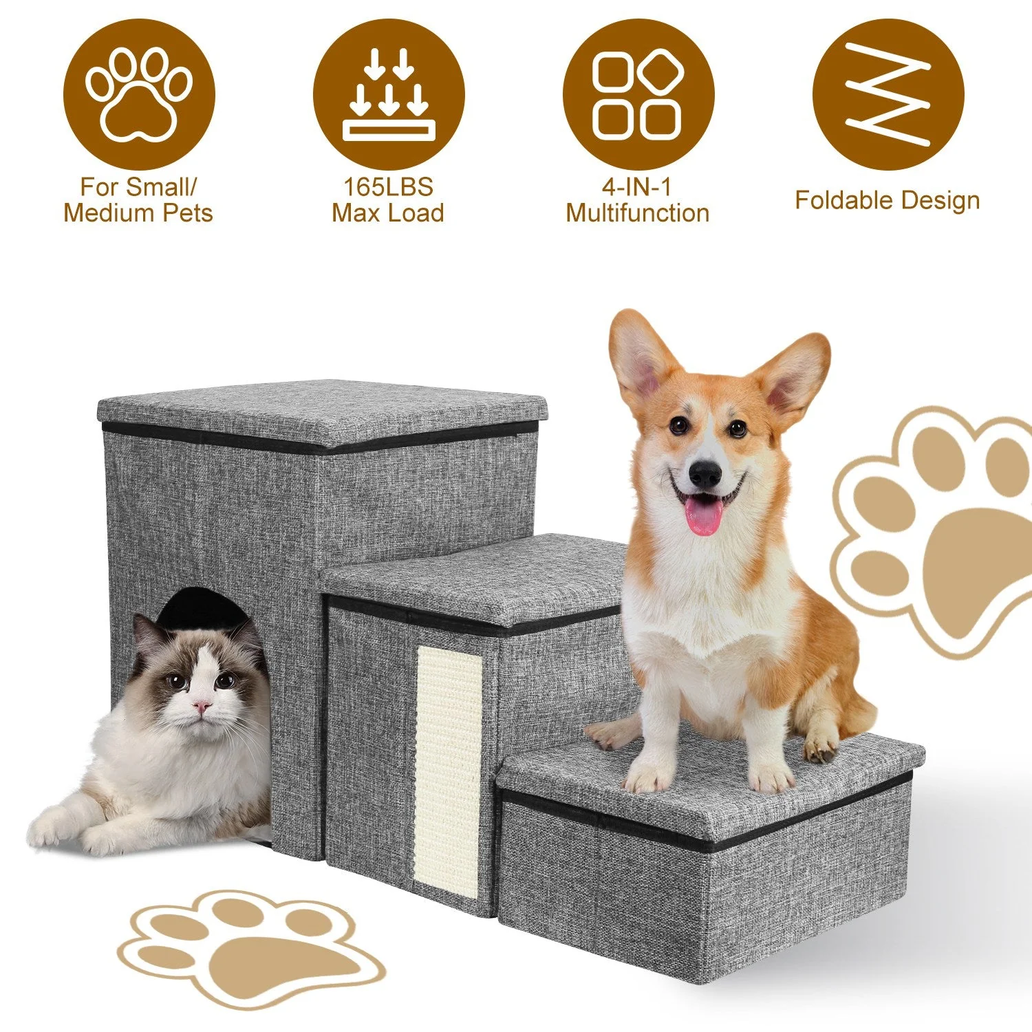 GBruno 4-IN-1 Foldable Dog/Cat Ramp Ladder - Image 2