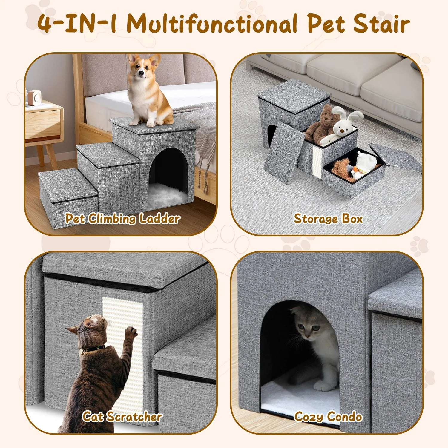 GBruno 4-IN-1 Foldable Dog/Cat Ramp Ladder - Image 4