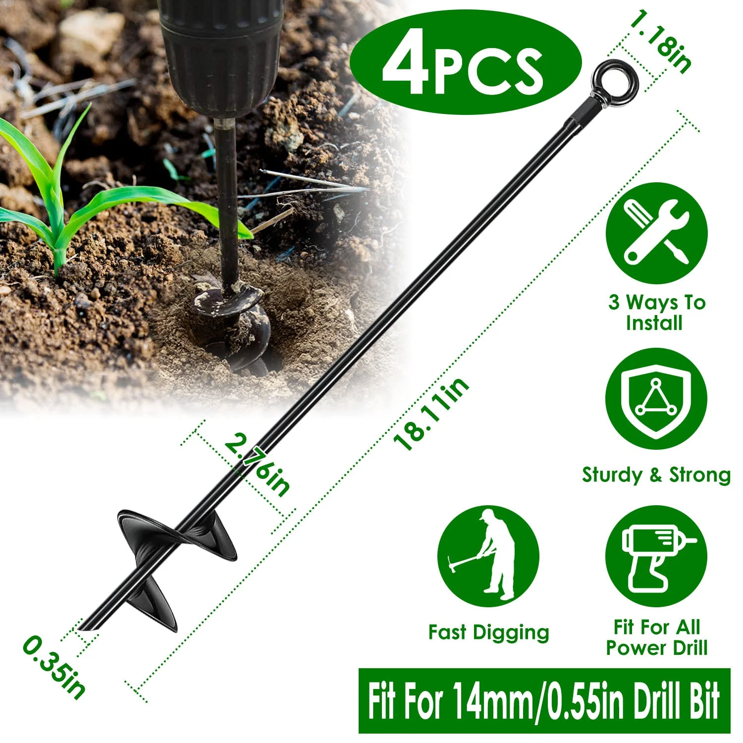 GBruno 4 Pack Heavy Duty Ground - Image 3