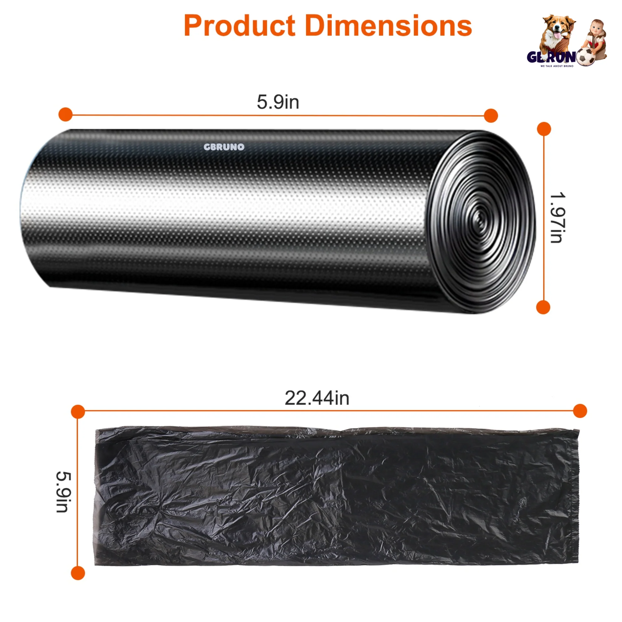 GBruno 4 Rolls Black Garbage Bag - Image 3