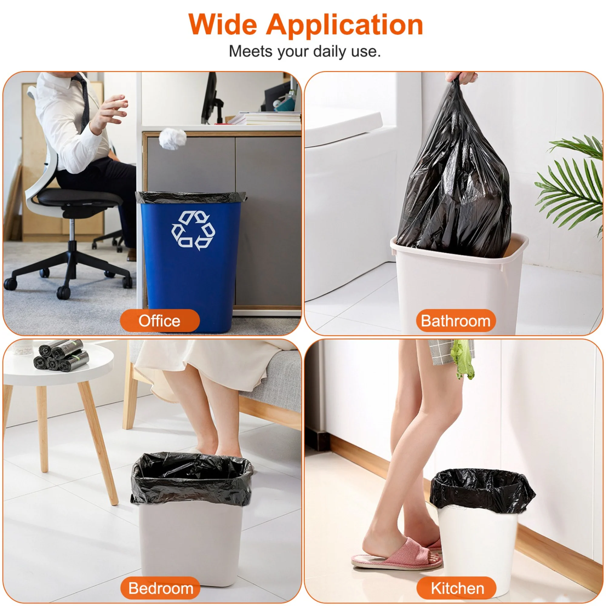 GBruno 4 Rolls Black Garbage Bag - Image 4