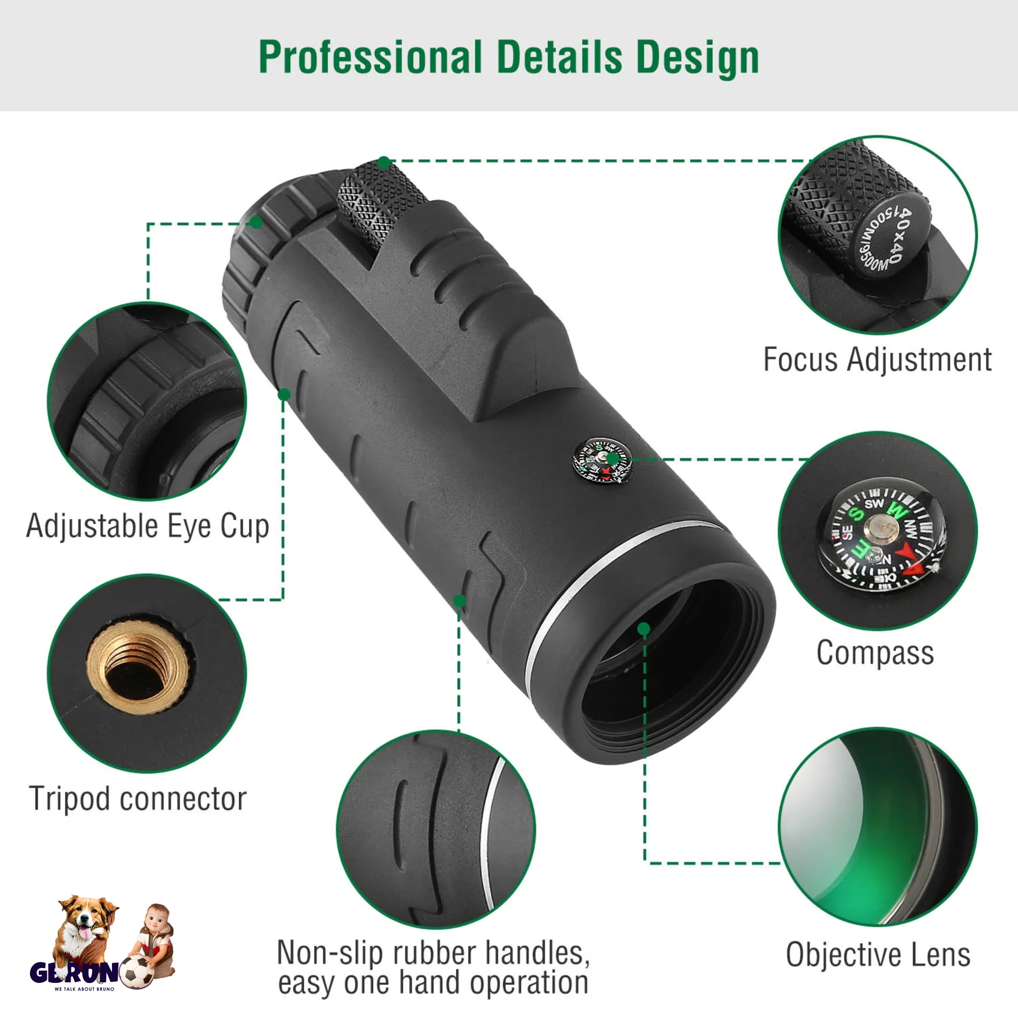 GBruno 40x40 HD Optical Monocular Telescope - Image 5