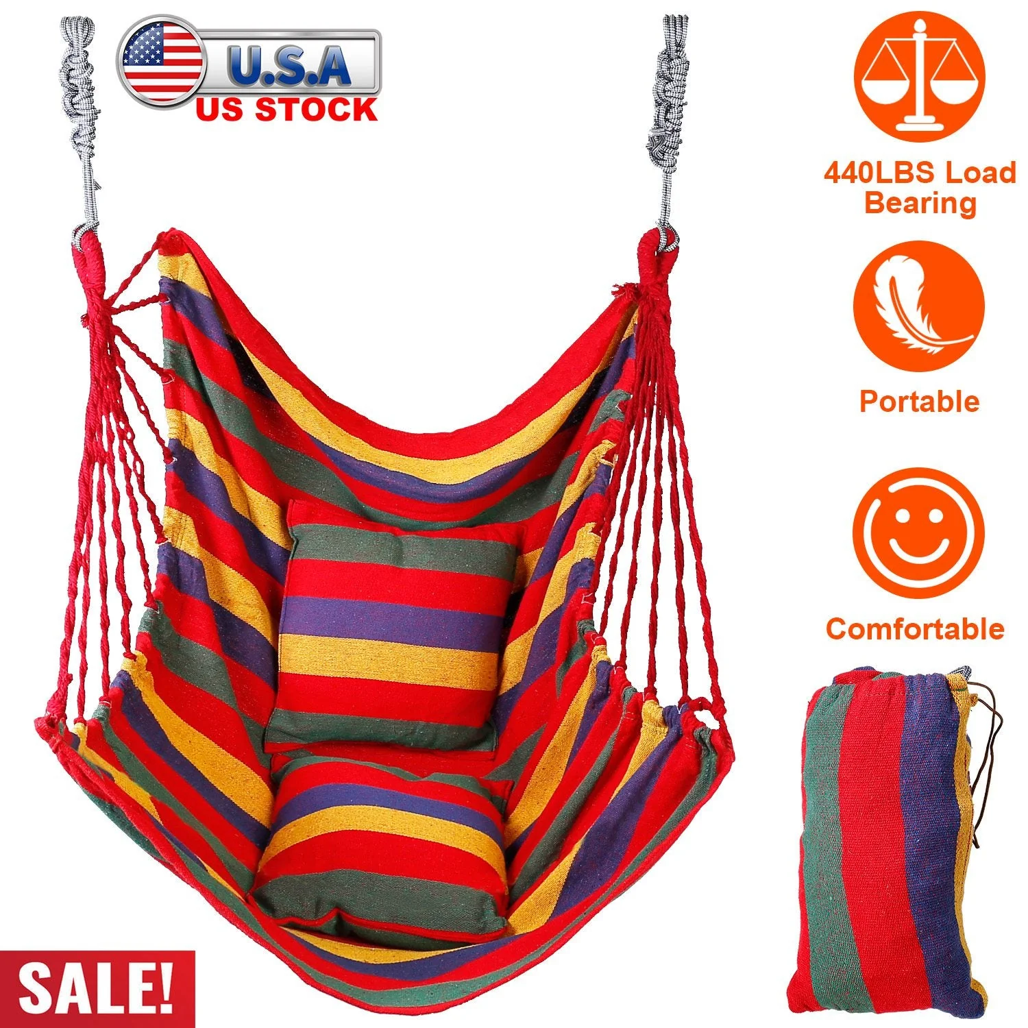 GBruno 440LBS Hammock Hanging Chair - Image 5
