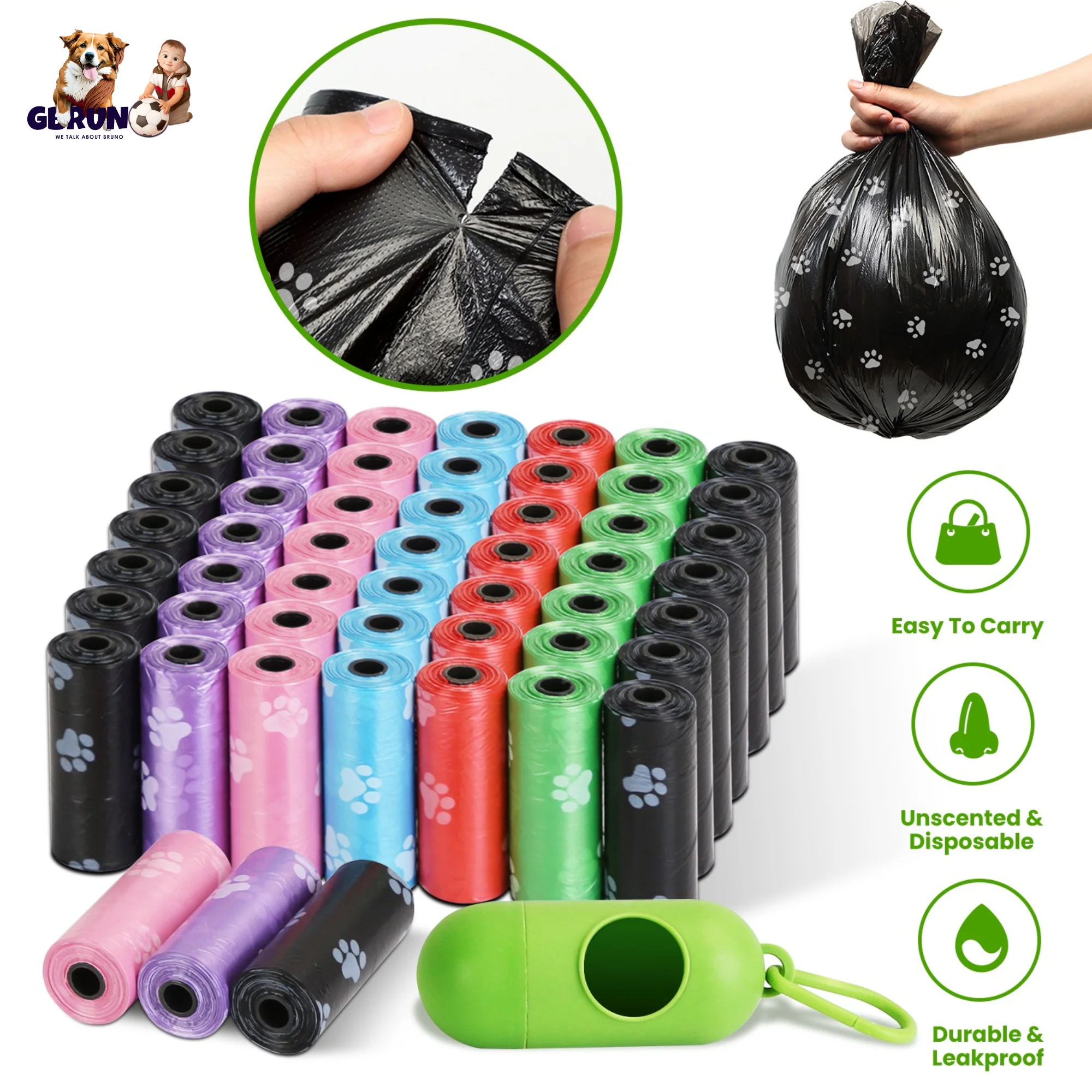 GBruno 45 Rolls 675 Count Dog Waste Bags - Image 2