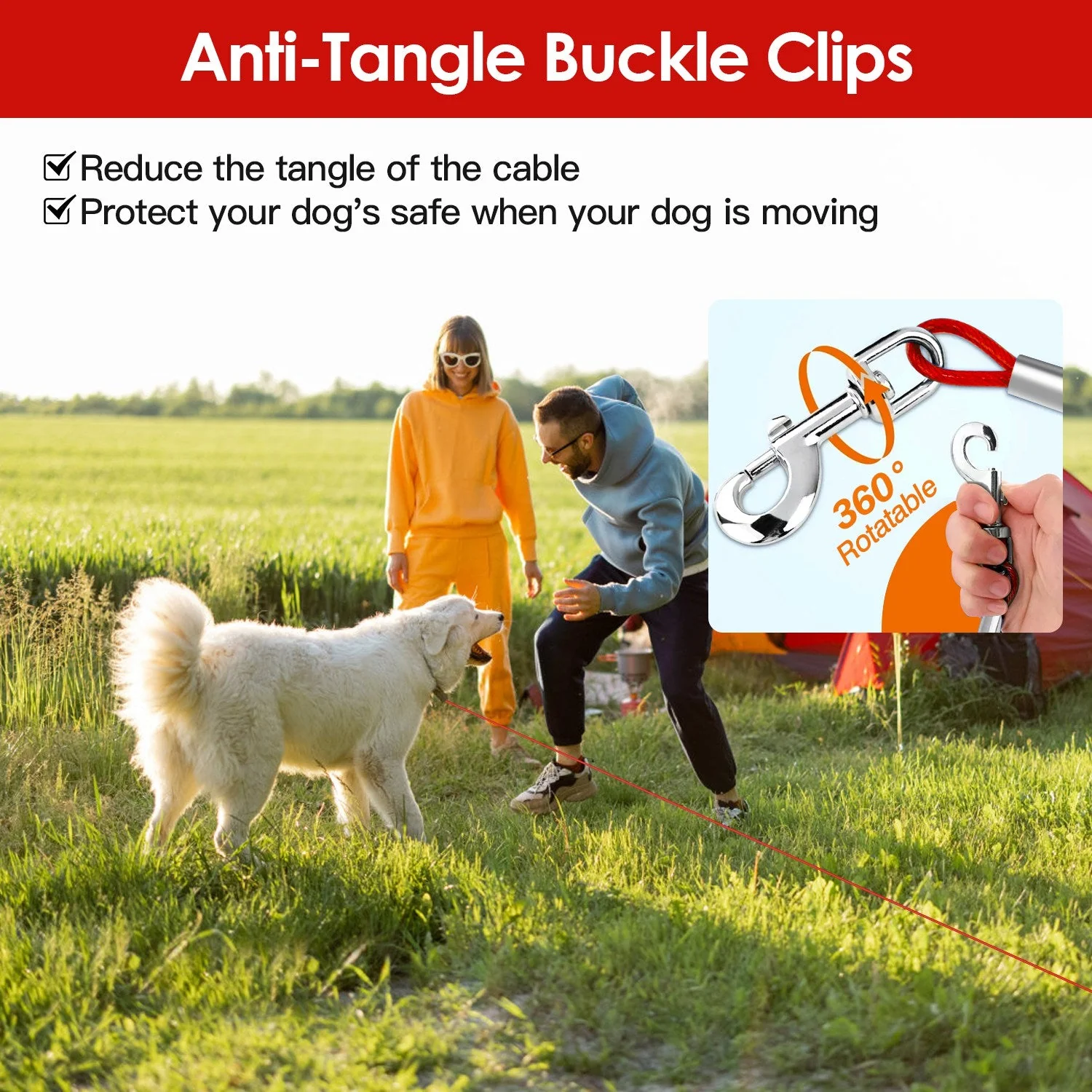 GBruno 49.2FT Dog Tie Out Cable - Image 6